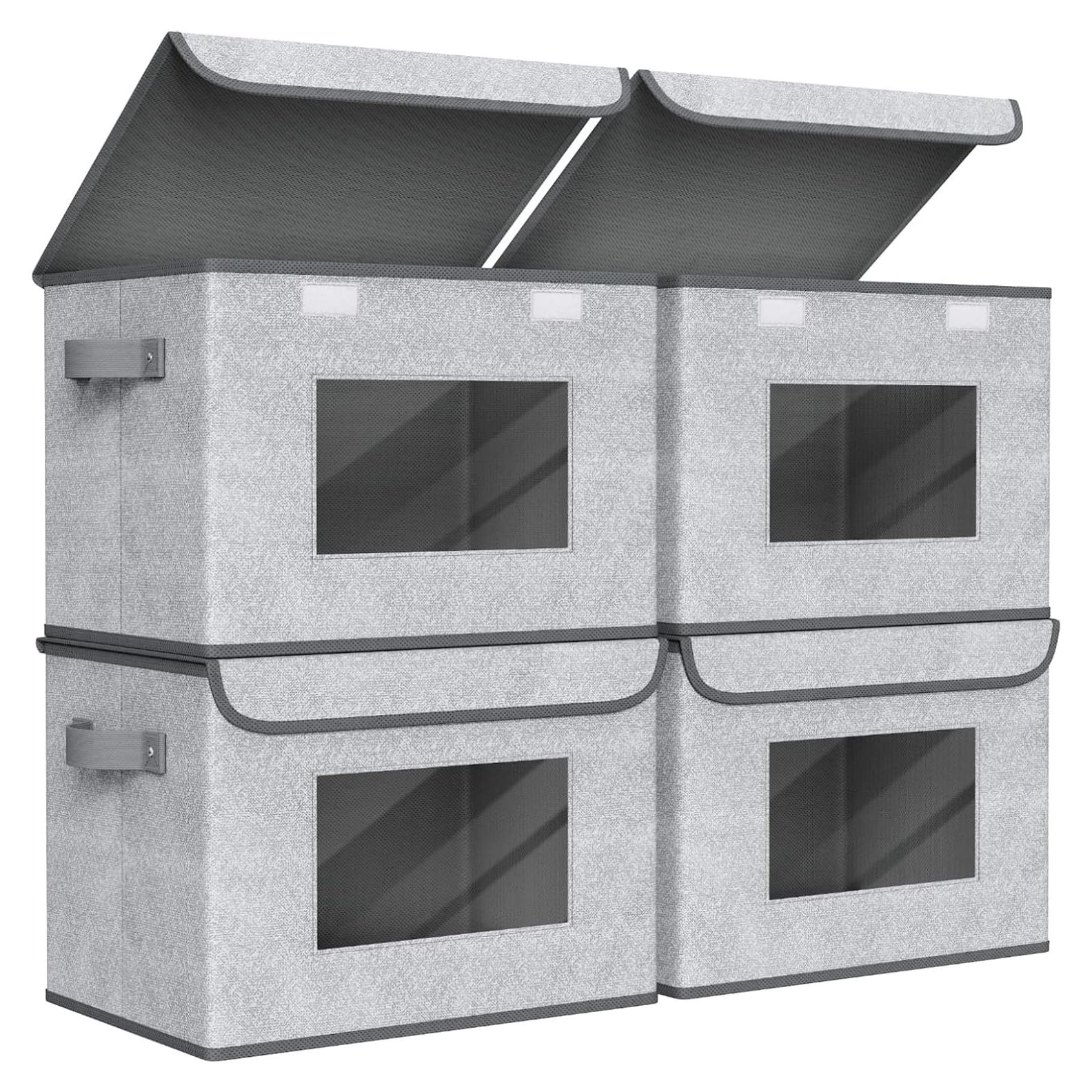 Cajas de Almacenamiento Plegables Univivi 4-Pack 40L Gris