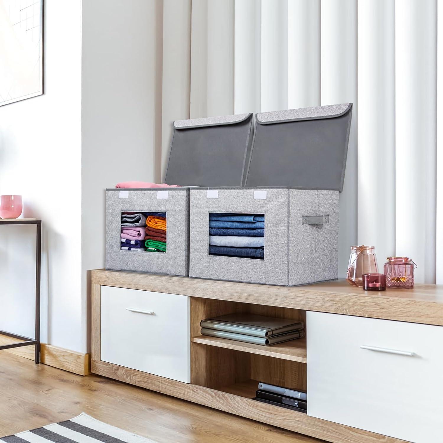 Cajas de Almacenamiento Plegables Univivi 4-Pack 40L Gris