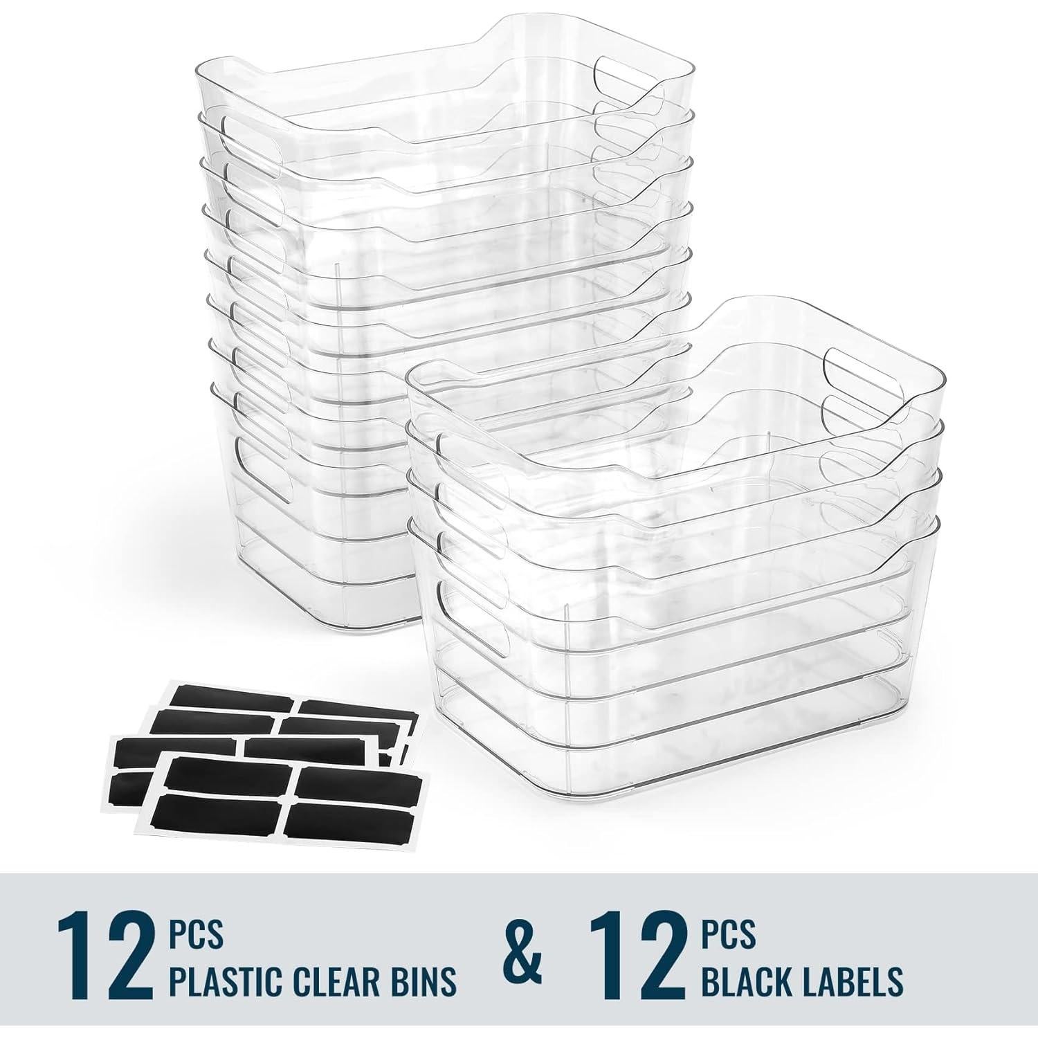 12 Bins de Almacenamiento Transparentes LANDNEOO 3.7L Multiusos