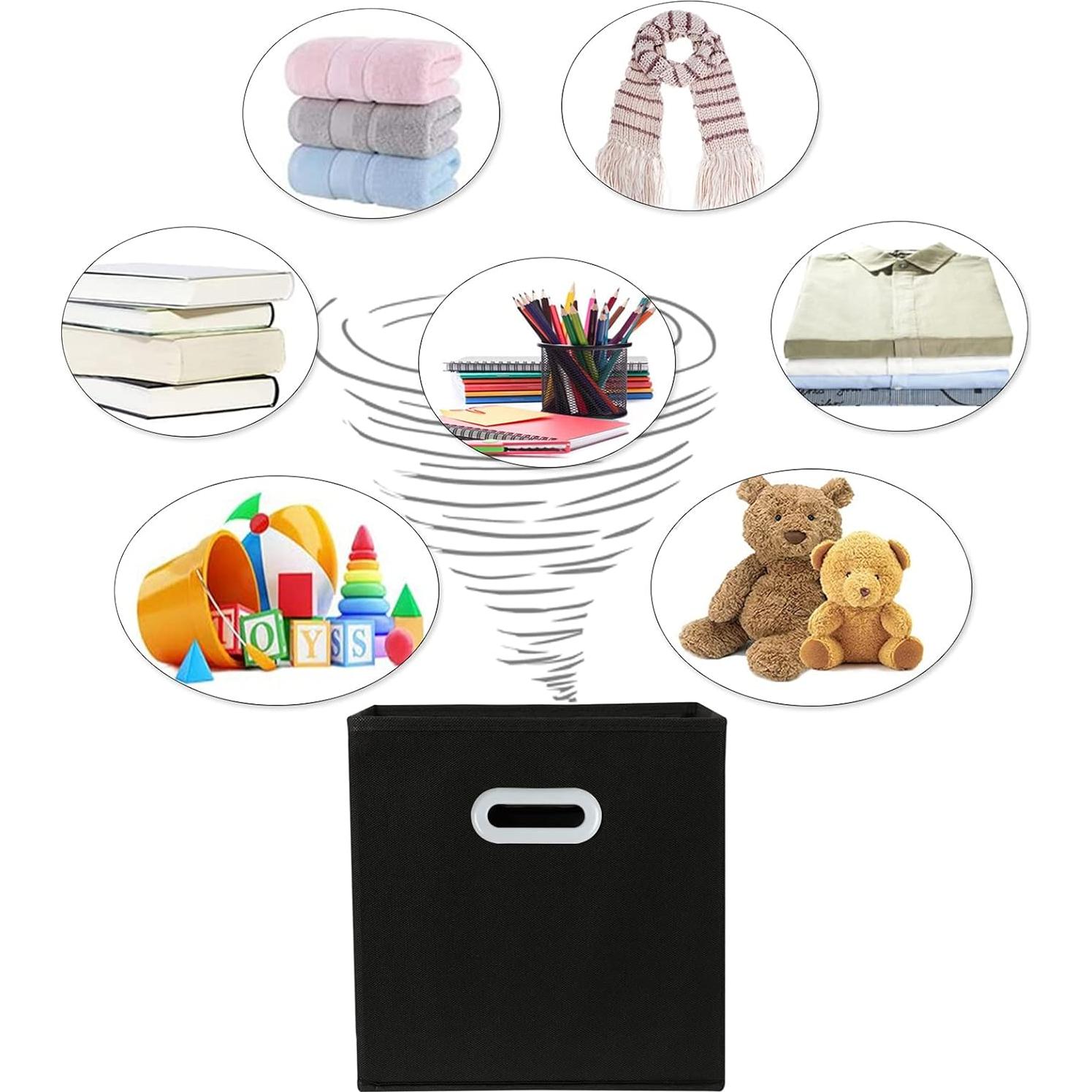 Cestas de Almacenamiento Plegables SEVENDOME 3 Unidades Negro