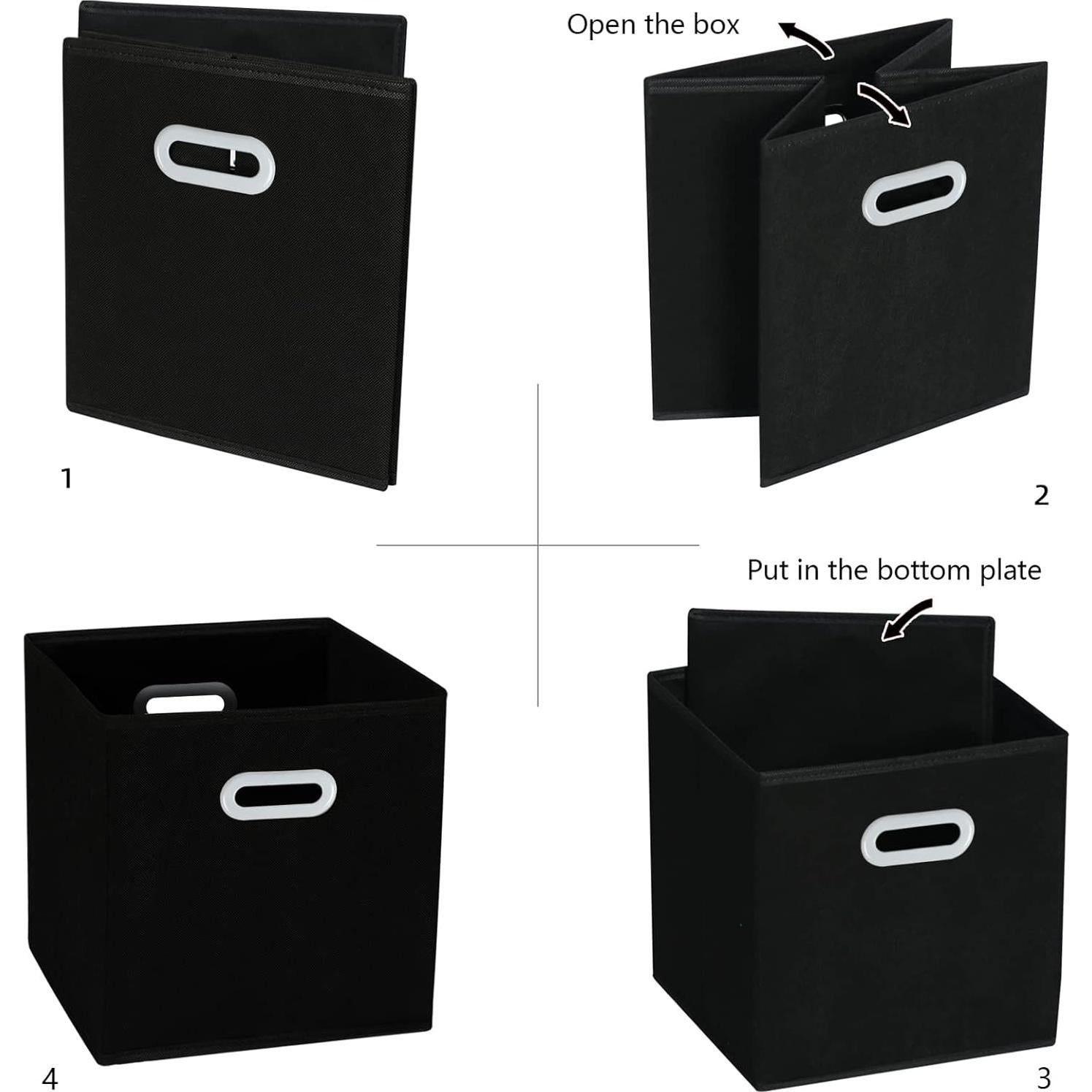 Cestas de Almacenamiento Plegables SEVENDOME 3 Unidades Negro