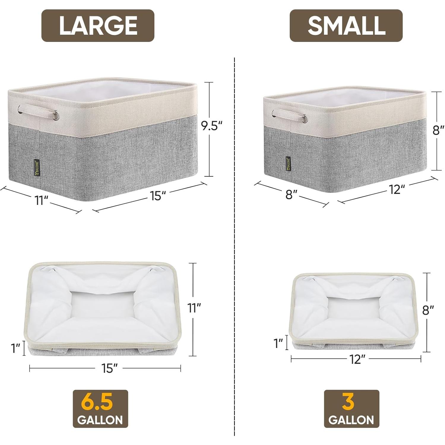 Cestas de Almacenamiento de Tela Baleine 4 Piezas Gris 38x28x24 cm