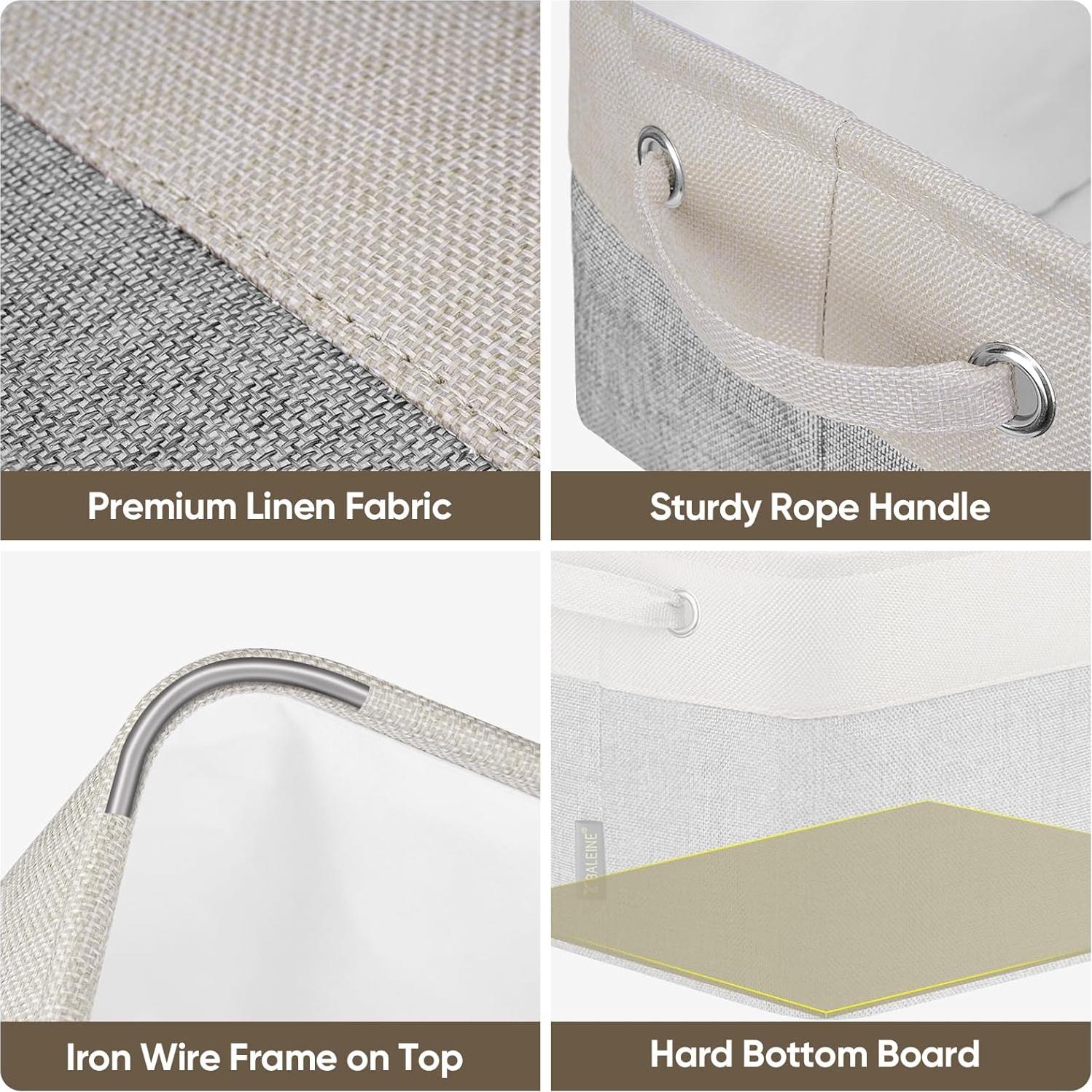 Cestas de Almacenamiento de Tela Baleine 4 Piezas Gris 38x28x24 cm