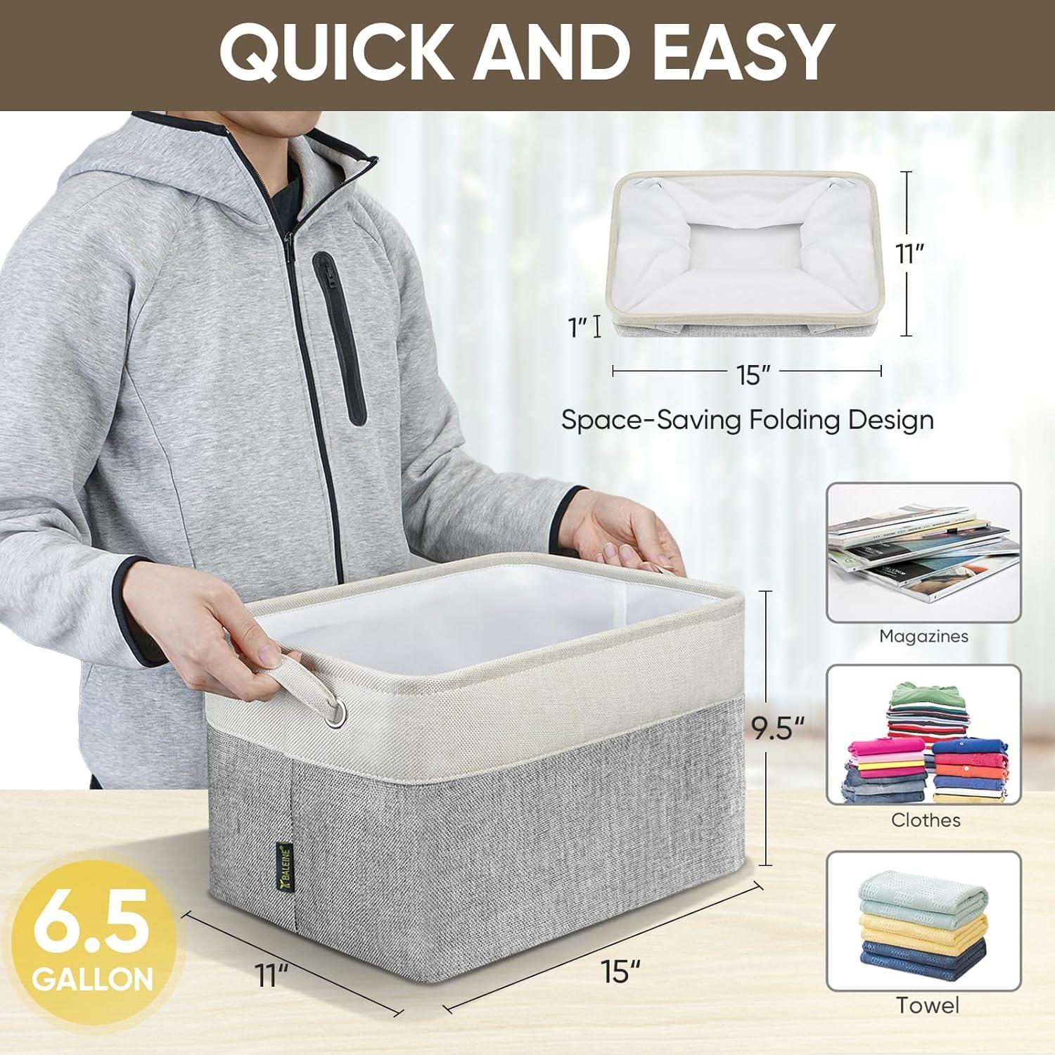 Cestas de Almacenamiento de Tela Baleine 4 Piezas Gris 38x28x24 cm