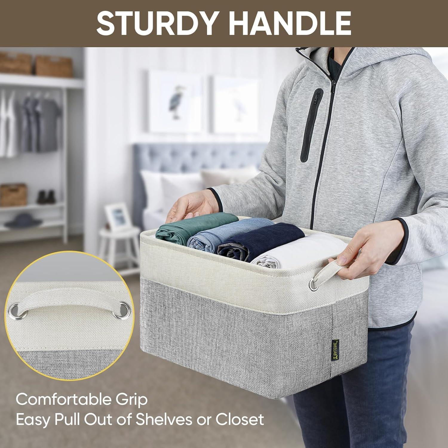 Cestas de Almacenamiento de Tela Baleine 4 Piezas Gris 38x28x24 cm