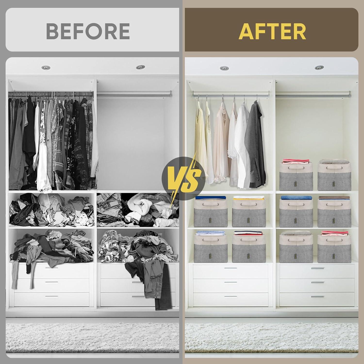 Cestas de Almacenamiento de Tela Baleine 4 Piezas Gris 38x28x24 cm