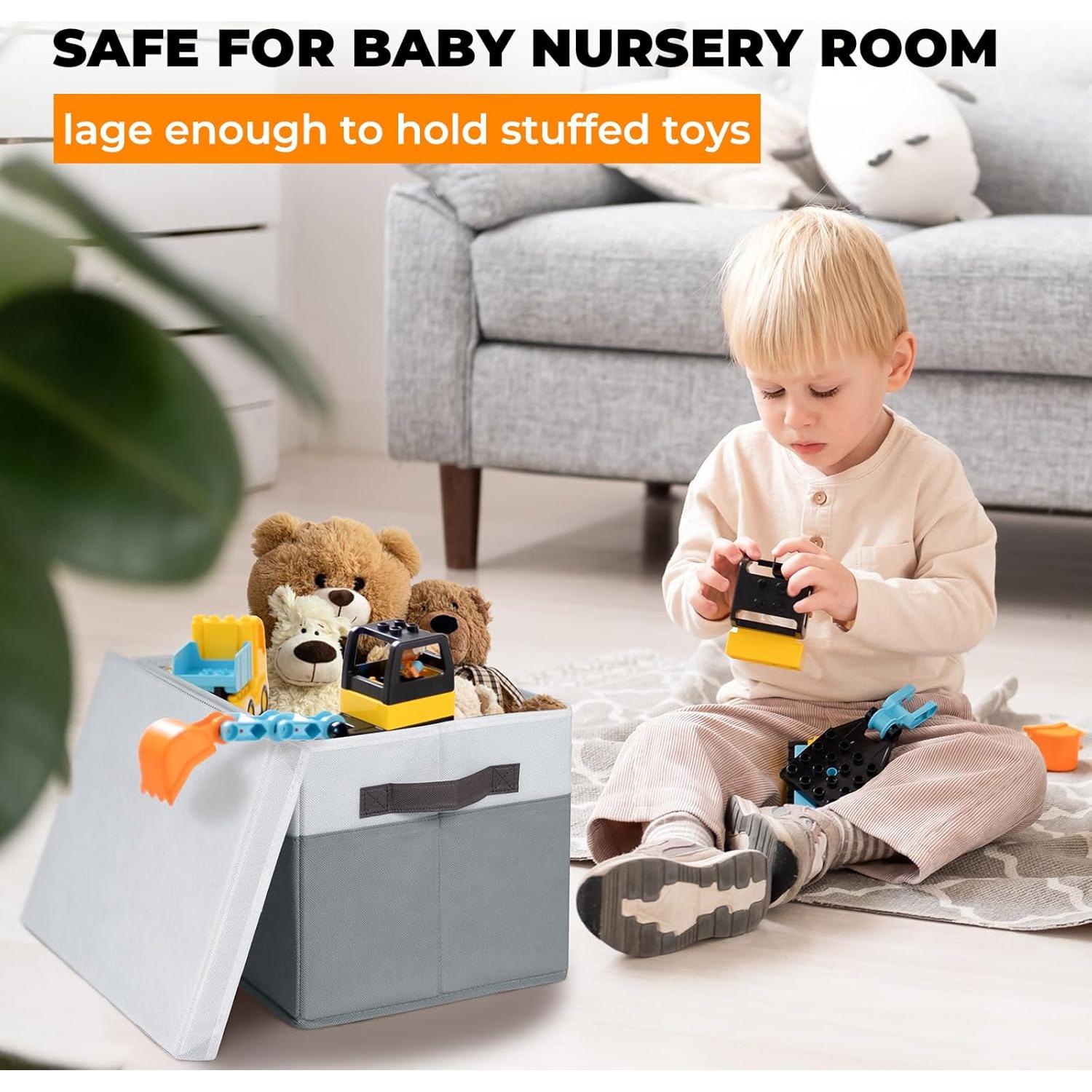 Cestas de Almacenamiento Criusia 4 Pack con Tapa 35,5x25,4x24cm