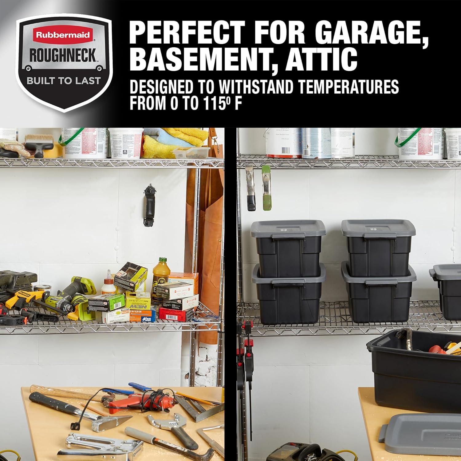 Contenedores de Almacenamiento Rubbermaid Roughneck 3 Gal - 6 Pack