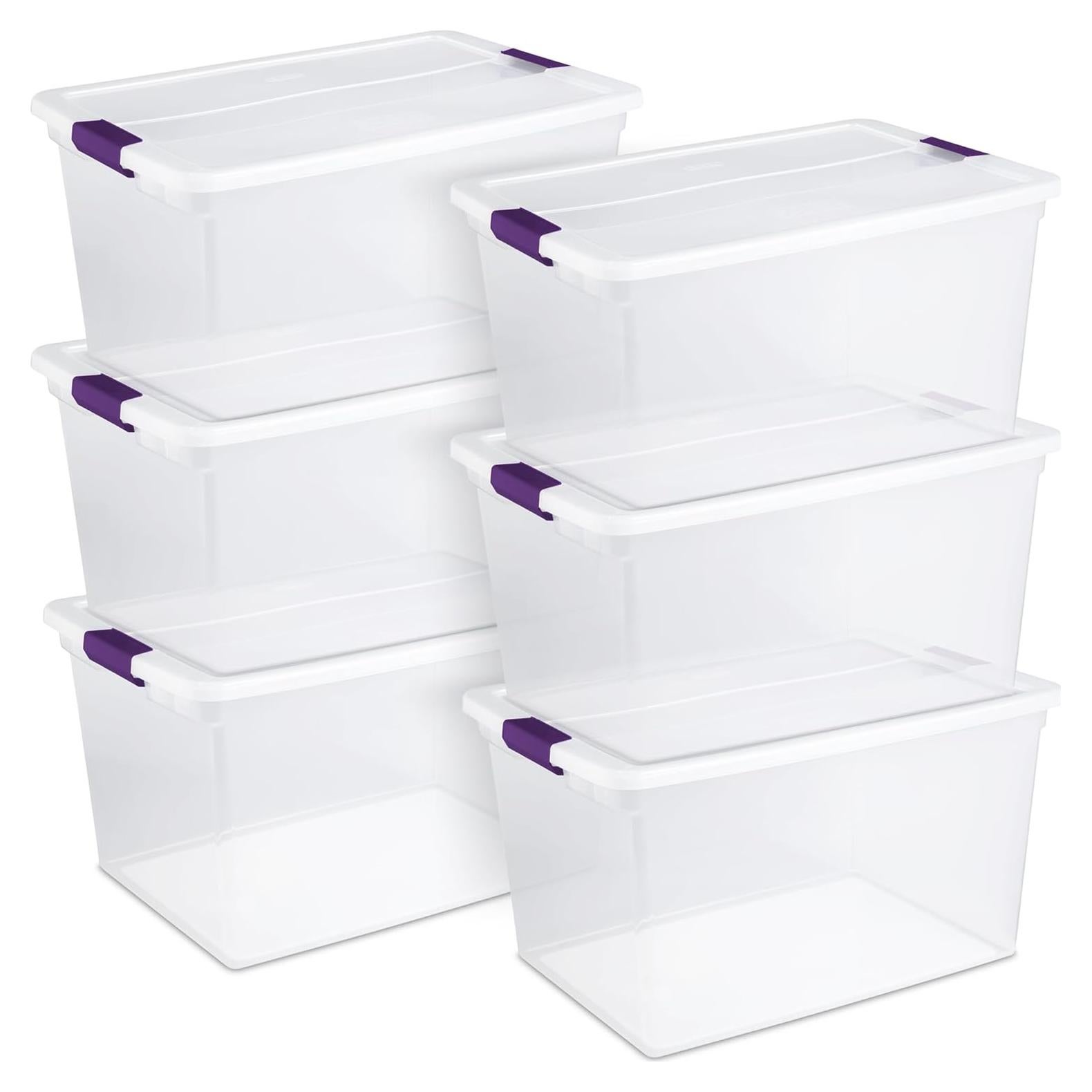 Caja de Almacenamiento Sterilite 66L con Tapa - 6 Paquetes