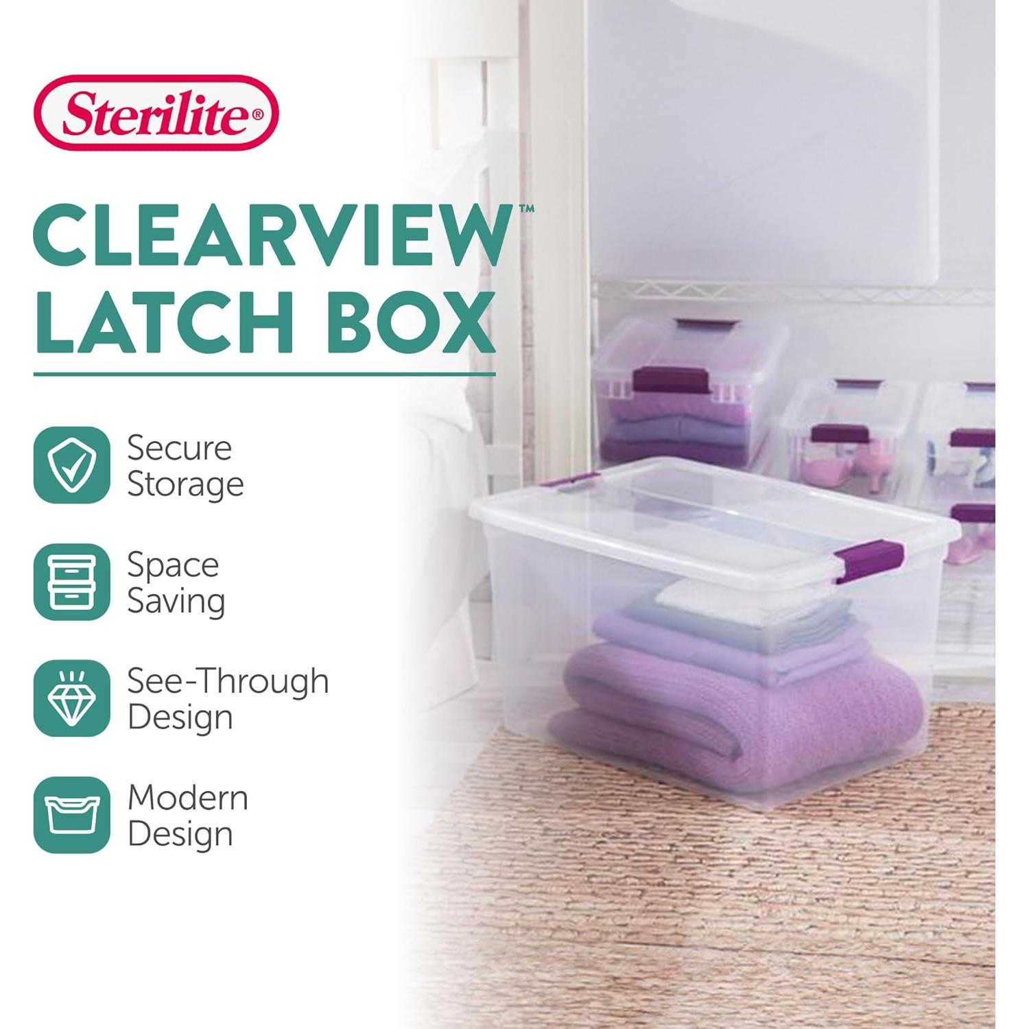 Caja de Almacenamiento Sterilite 66L con Tapa - 6 Paquetes