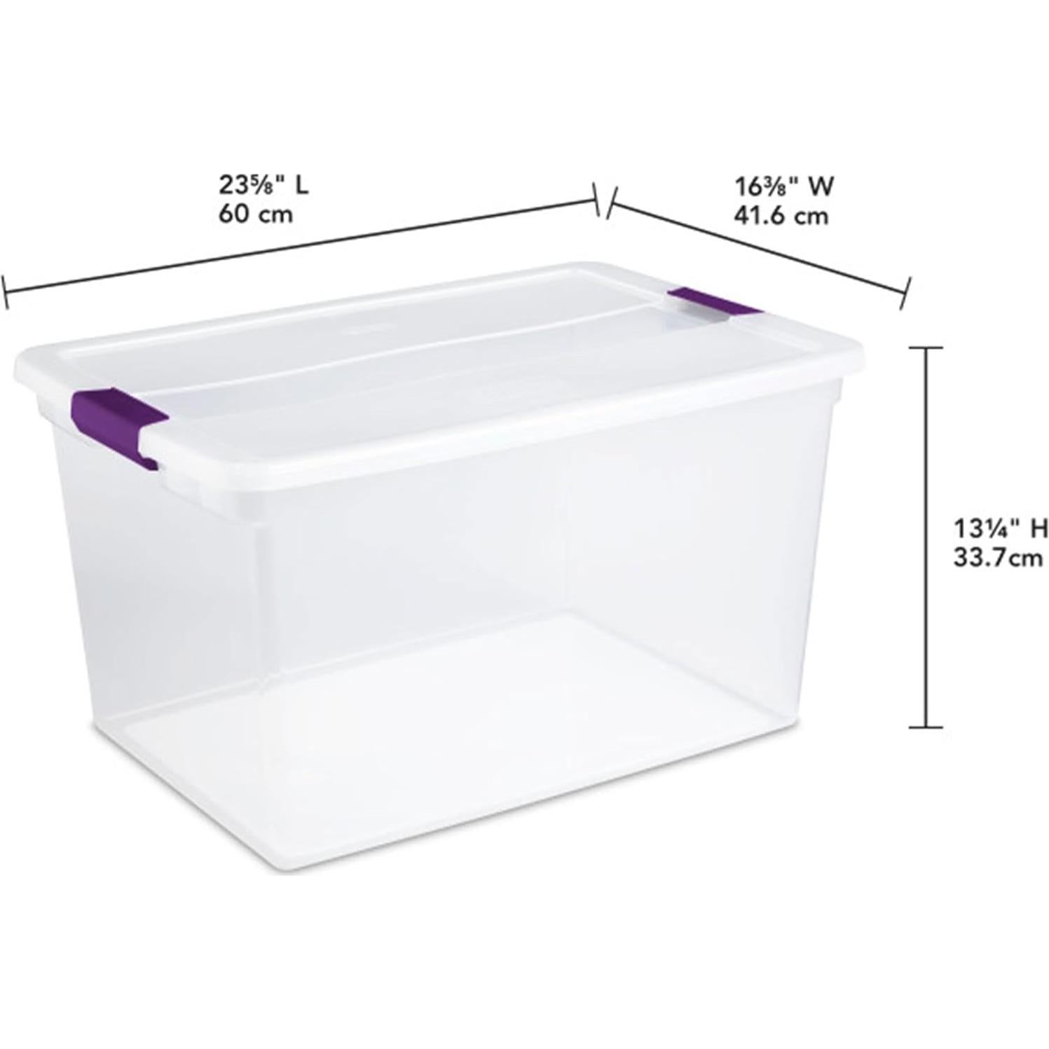 Caja de Almacenamiento Sterilite 66L con Tapa - 6 Paquetes