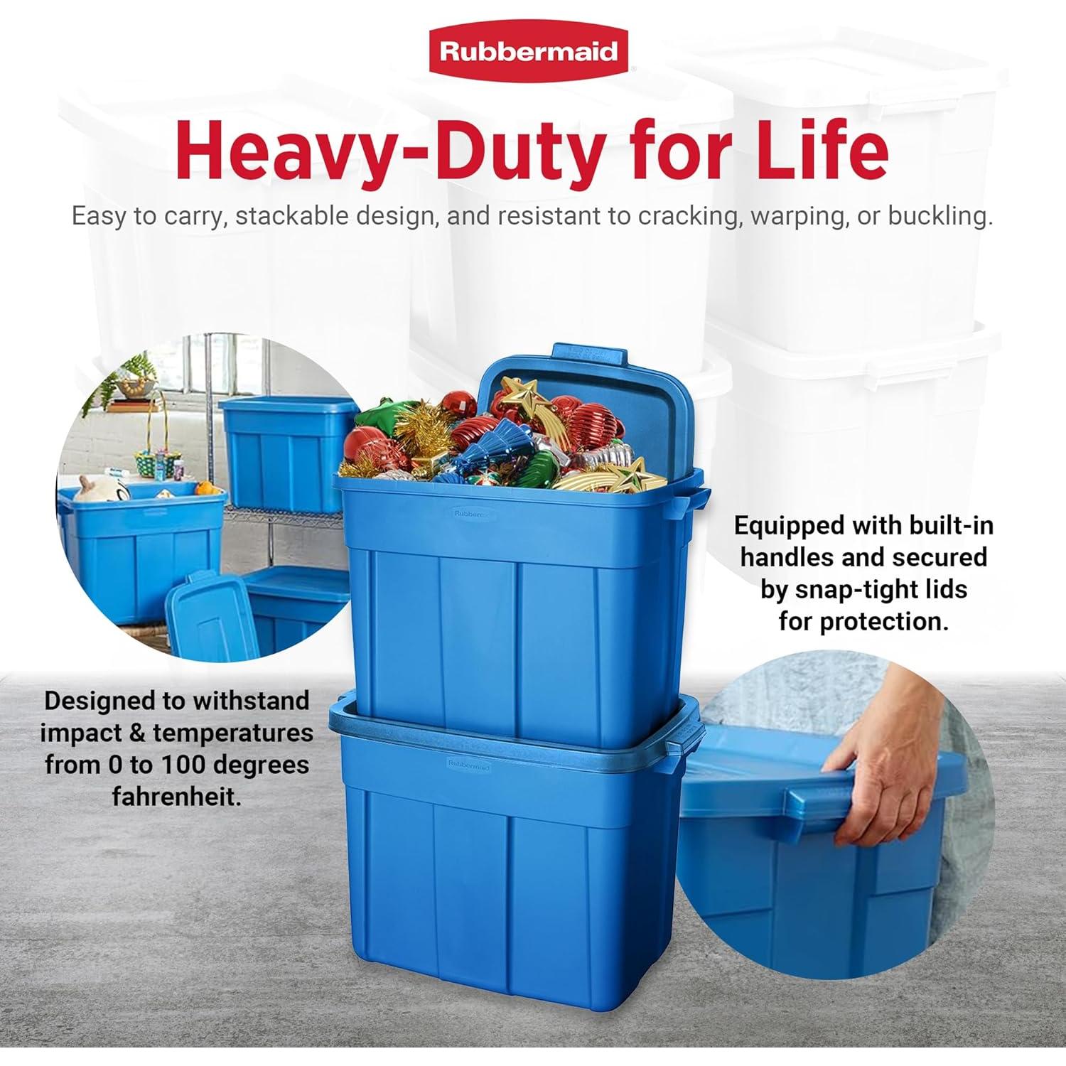 Contenedores de Almacenamiento Rubbermaid Roughneck 18 Gal - 6 Pack