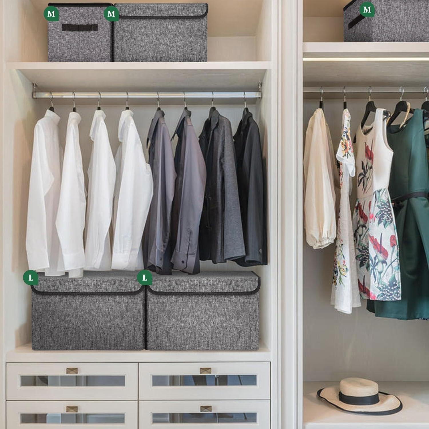 Cajas de Almacenamiento Plegables Bagnizer 22L Gris - Paquete de 4