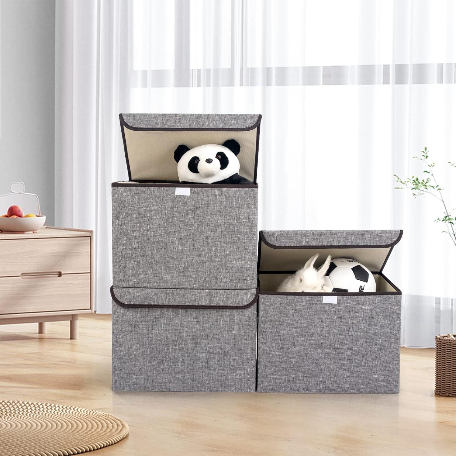 Cajas de Almacenamiento Plegables Bagnizer 22L Gris - Paquete de 4