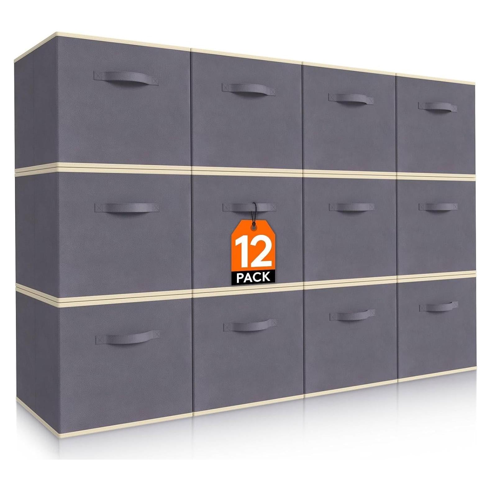 Cubos de Almacenamiento Plegables Lifewit 12 Piezas 27,94 cm Gris