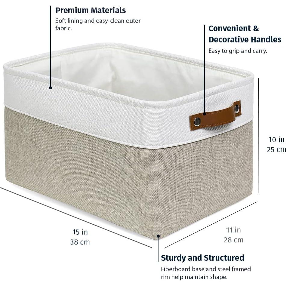 Cestas de Almacenamiento OrganiHaus 3 Piezas Beige 38x28cm