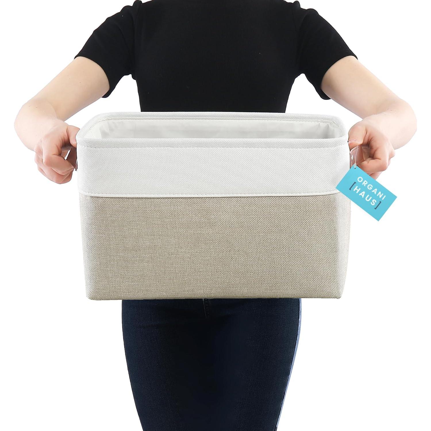 Cestas de Almacenamiento OrganiHaus 3 Piezas Beige 38x28cm