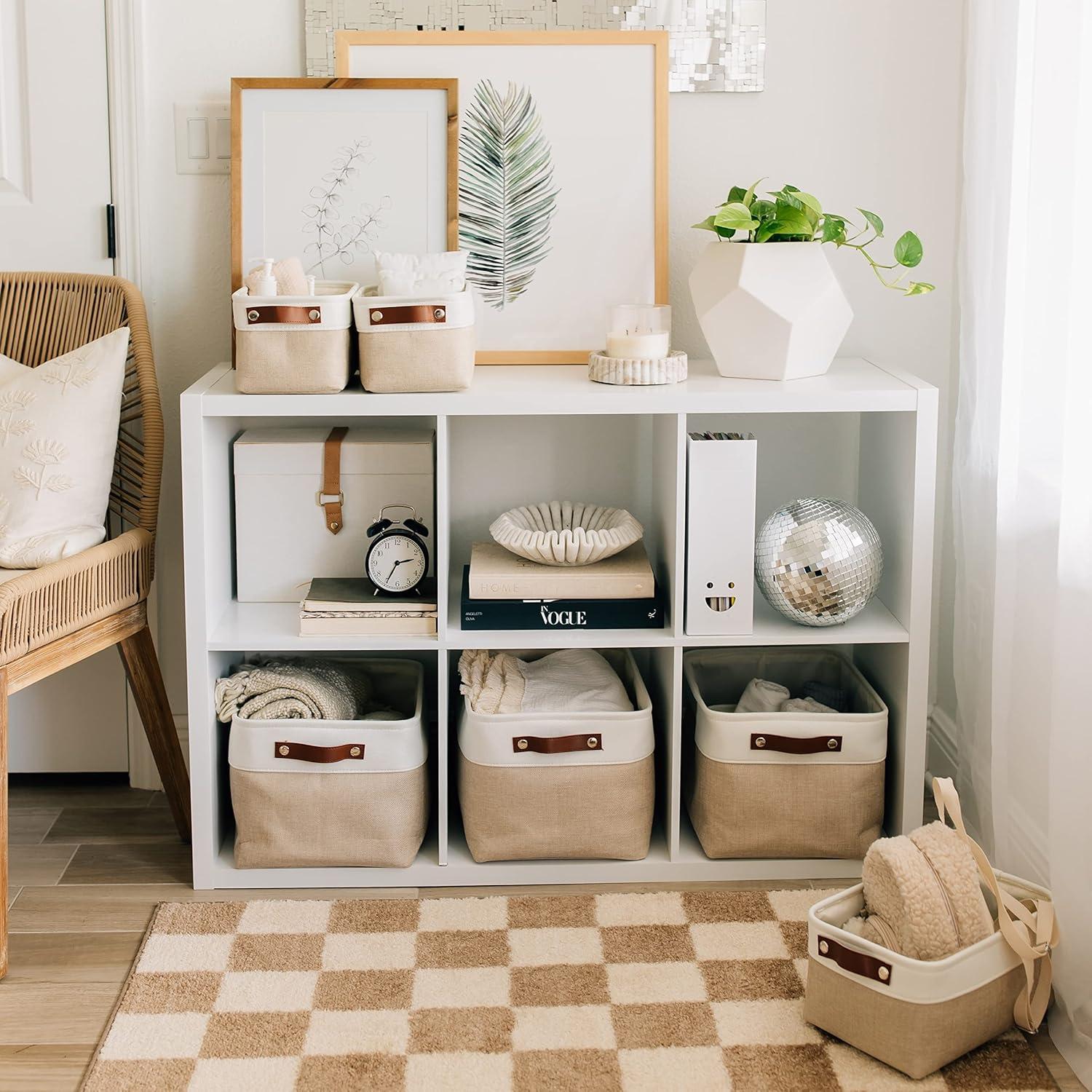 Cestas de Almacenamiento OrganiHaus 3 Piezas Beige 38x28cm