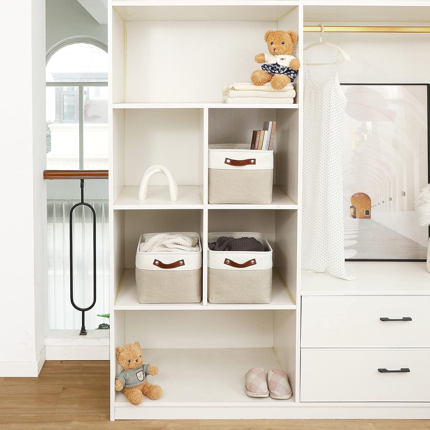 Cestas de Almacenamiento OrganiHaus 3 Piezas Beige 38x28cm