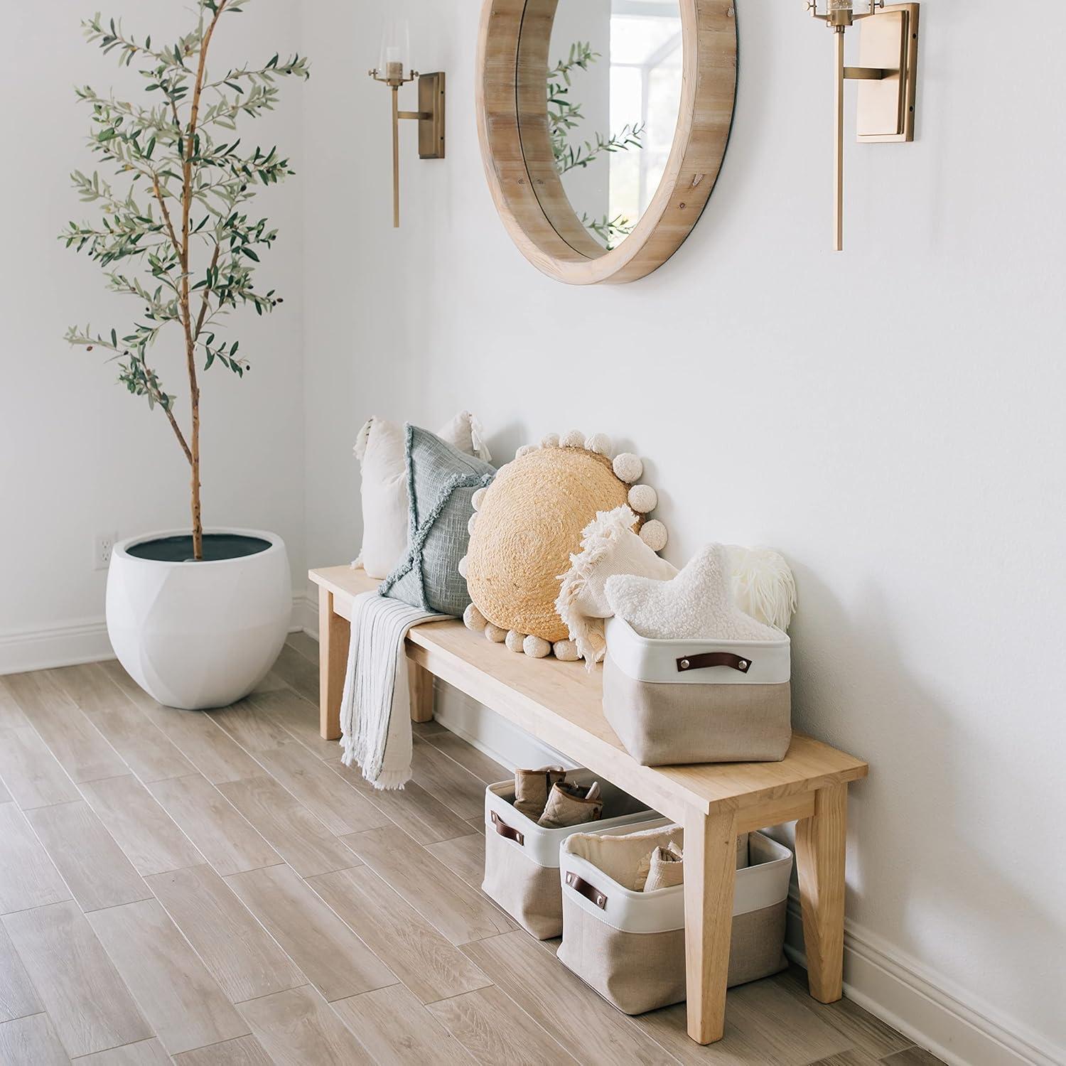 Cestas de Almacenamiento OrganiHaus 3 Piezas Beige 38x28cm