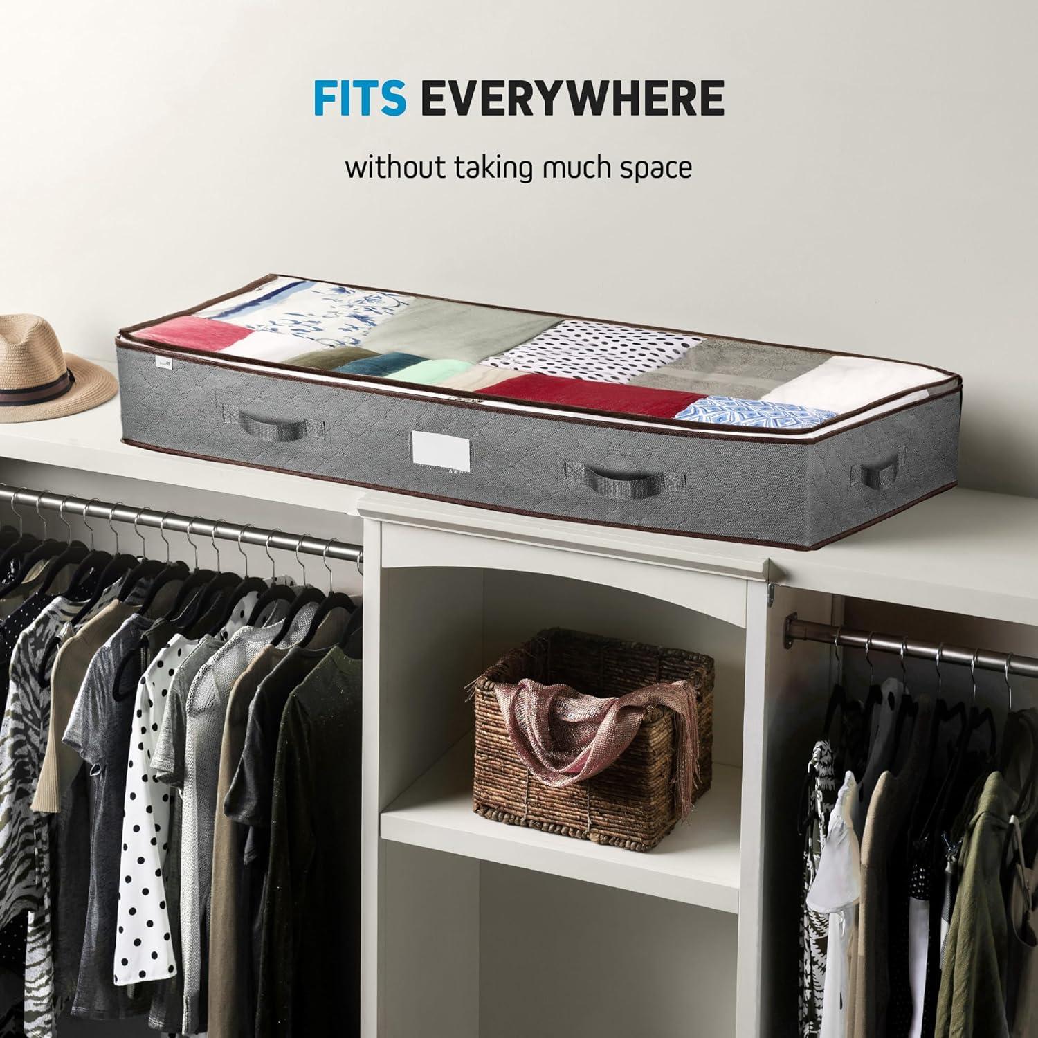 Contenedores de Almacenamiento Bajo la Cama Zober 4 Pzas Gris