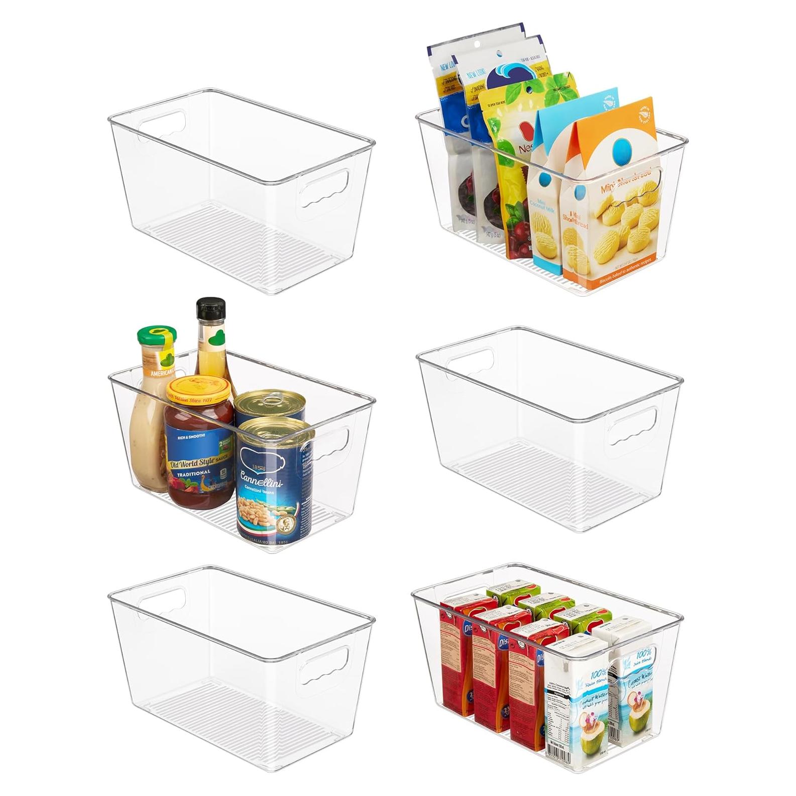 Bins de Almacenamiento Vtopmart 6 PCS Plástico Transparente