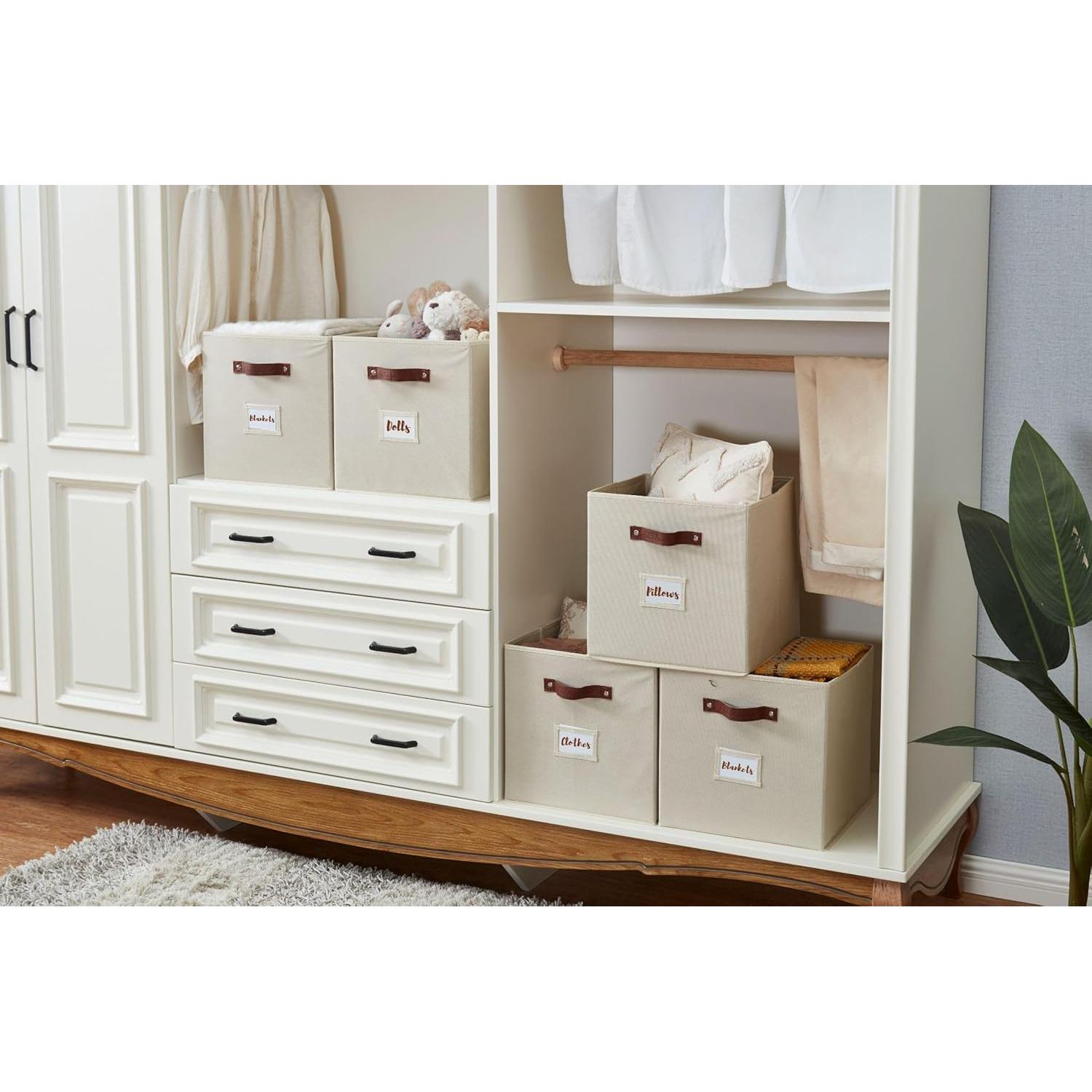 Cajas de Almacenamiento DECOMOMO 6 Piezas Beige 26.5 cm