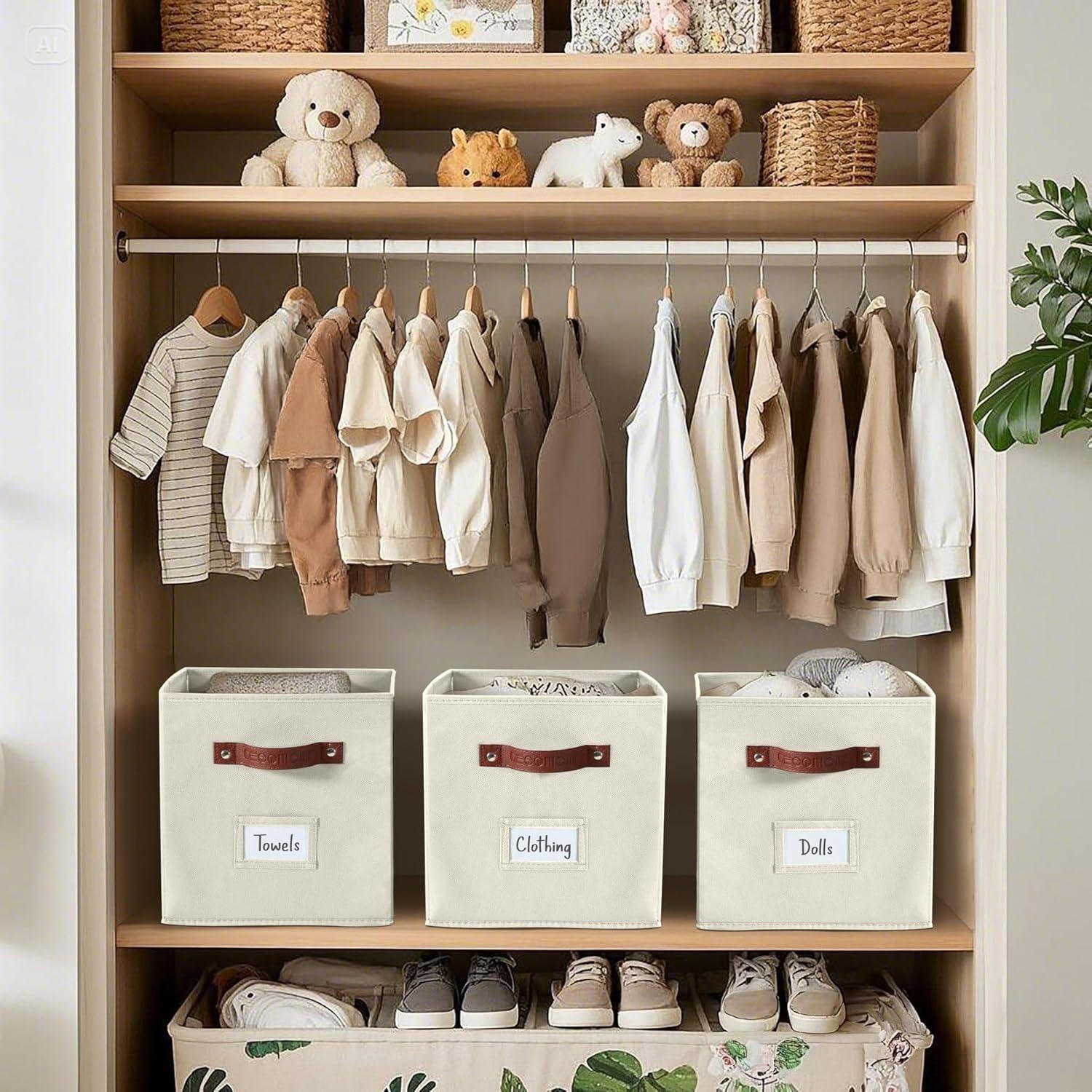 Cajas de Almacenamiento DECOMOMO 6 Piezas Beige 26.5 cm