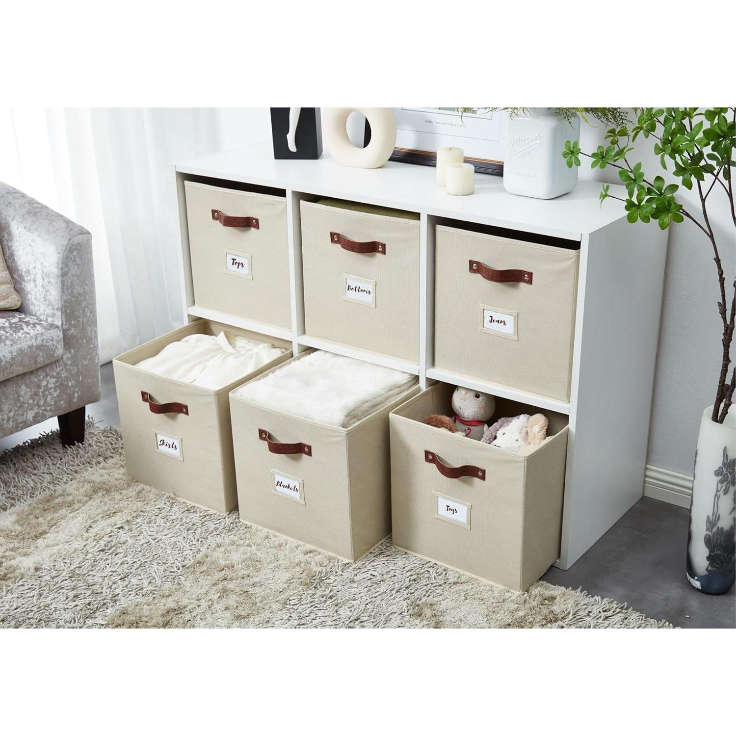 Cajas de Almacenamiento DECOMOMO 6 Piezas Beige 26.5 cm