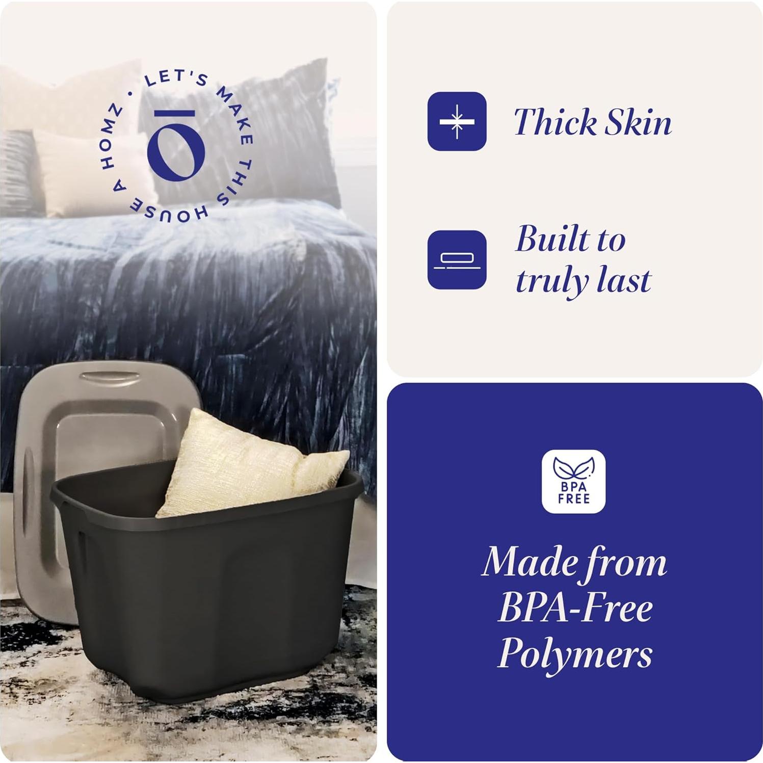 Contenedor de Almacenamiento HOMZ 32L Plástico Negro