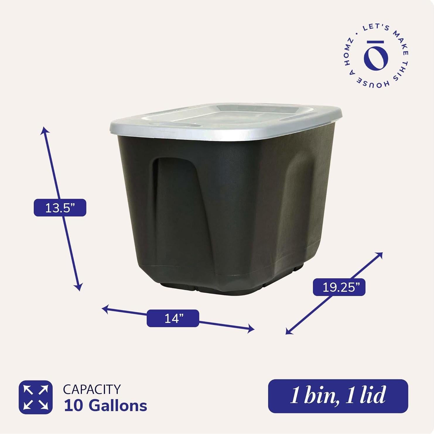 Contenedor de Almacenamiento HOMZ 32L Plástico Negro