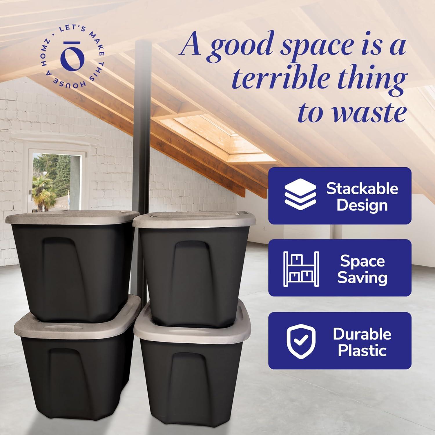 Contenedor de Almacenamiento HOMZ 32L Plástico Negro