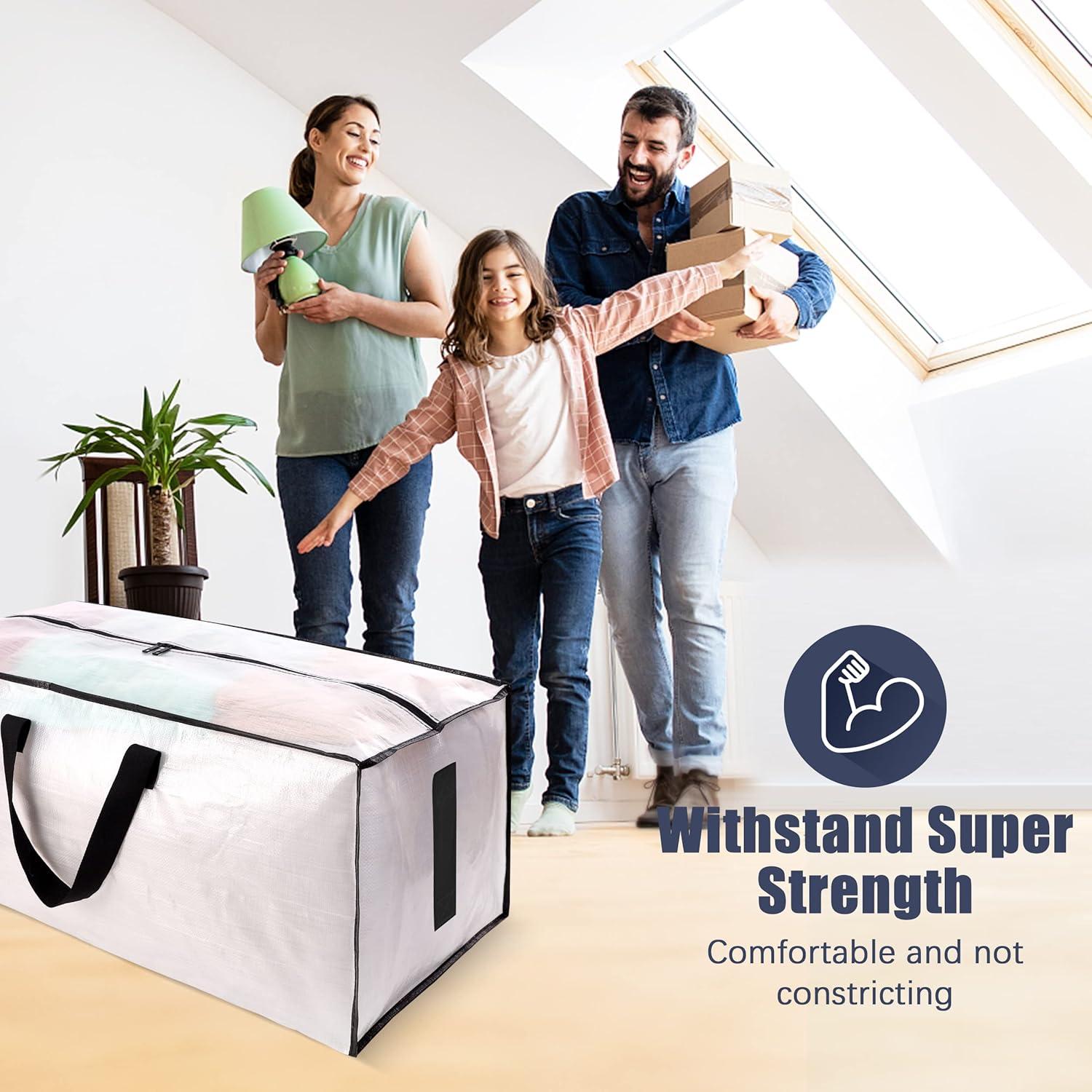 Paquete de 8 bolsas de mudanza HOMESURE 86L resistentes