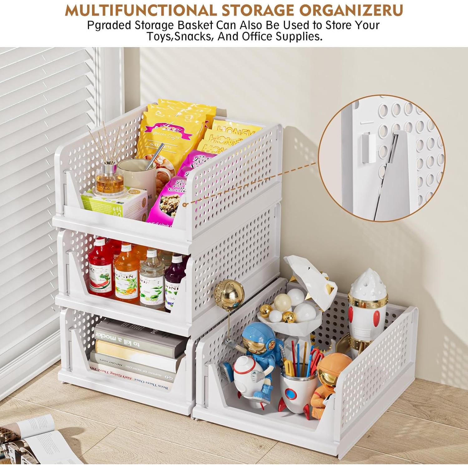 Cesta de Almacenamiento Apilable SNSLXH 5 Piezas Blanco