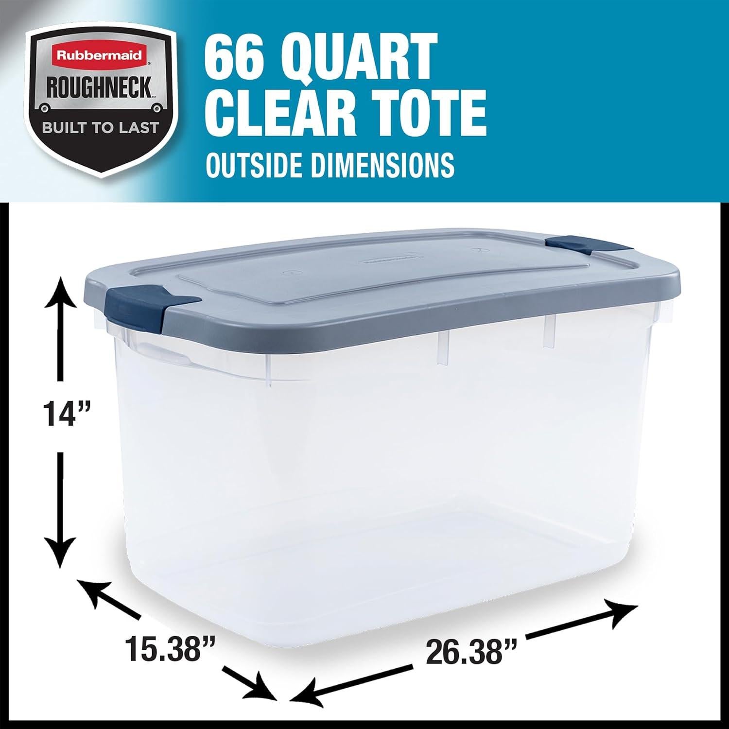 Contenedores de Almacenamiento Rubbermaid 66 Qt - 4 Piezas