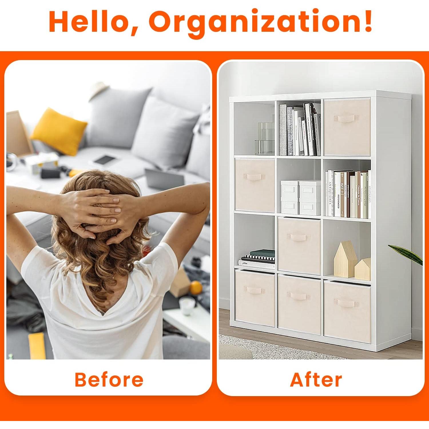 Cajas de Almacenamiento Criusia 11 Pulgadas Beige - 8 Unidades