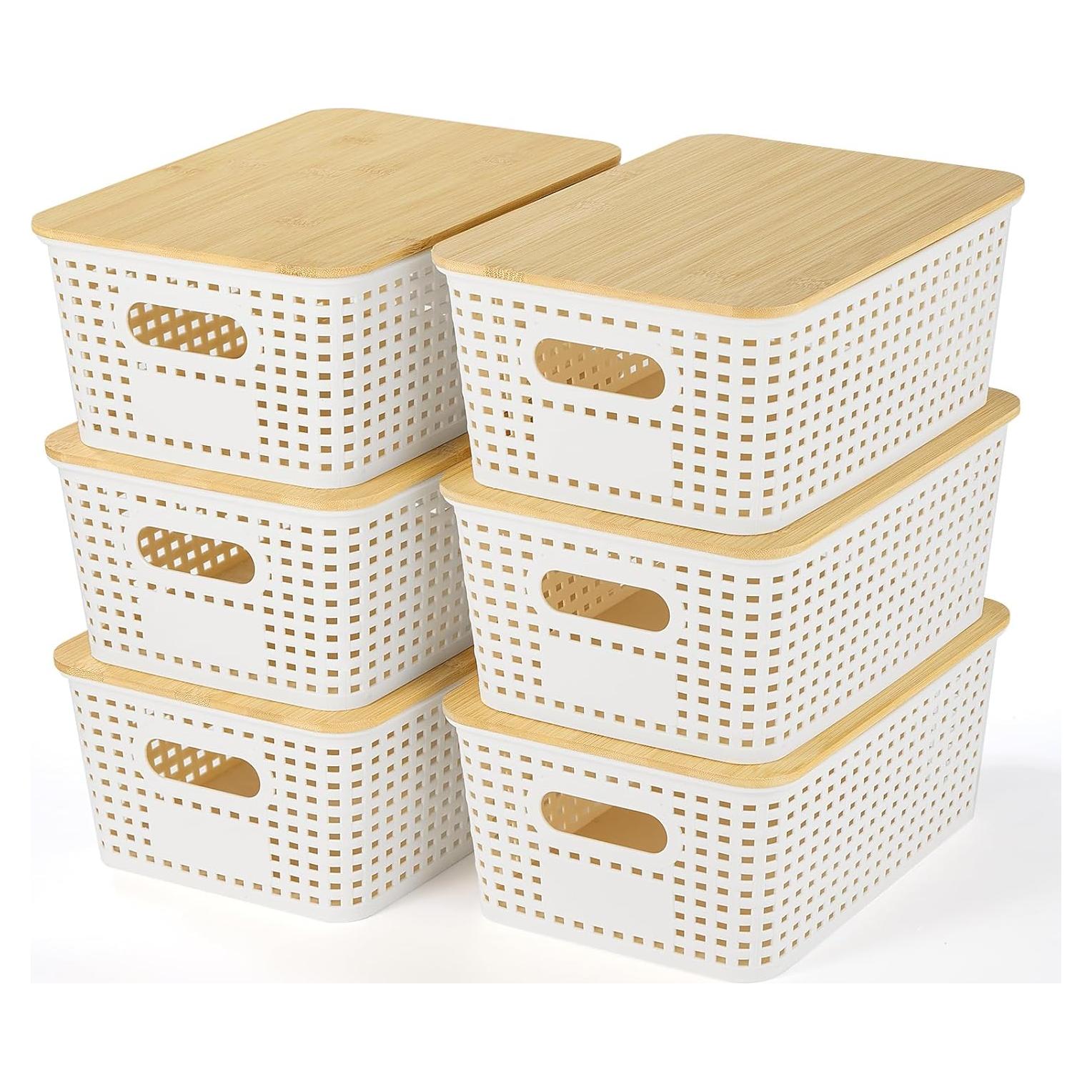 Cestas de Almacenamiento Plástico Ohmlove 6 Paquete 10.2L