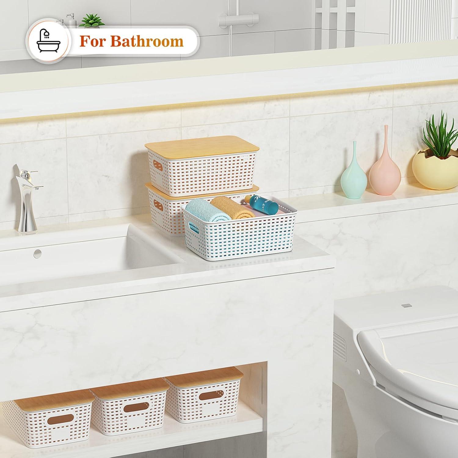 Cestas de Almacenamiento Plástico Ohmlove 6 Paquete 10.2L