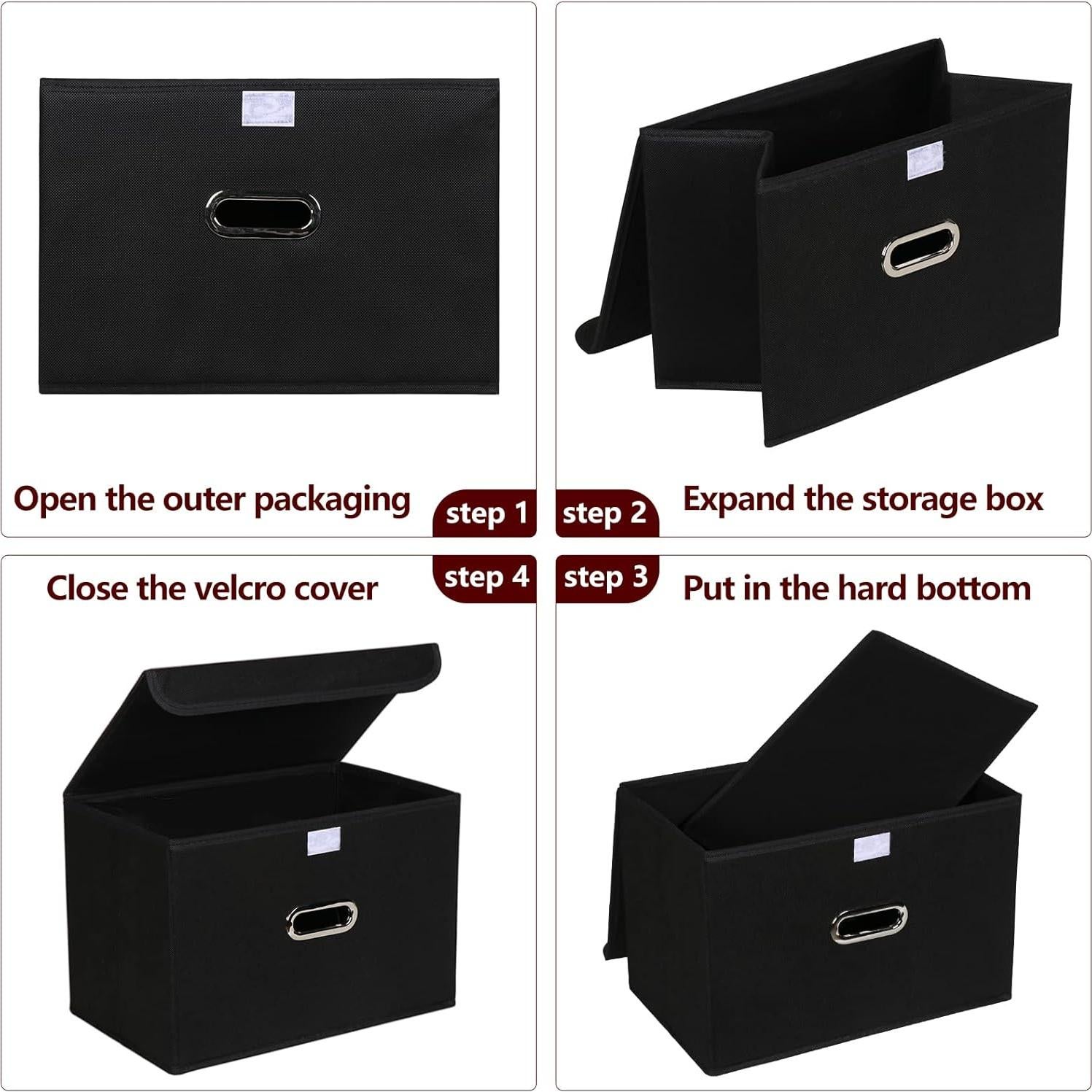 Cajas de Almacenamiento Plegables STOREONE 3 Pcs Negro