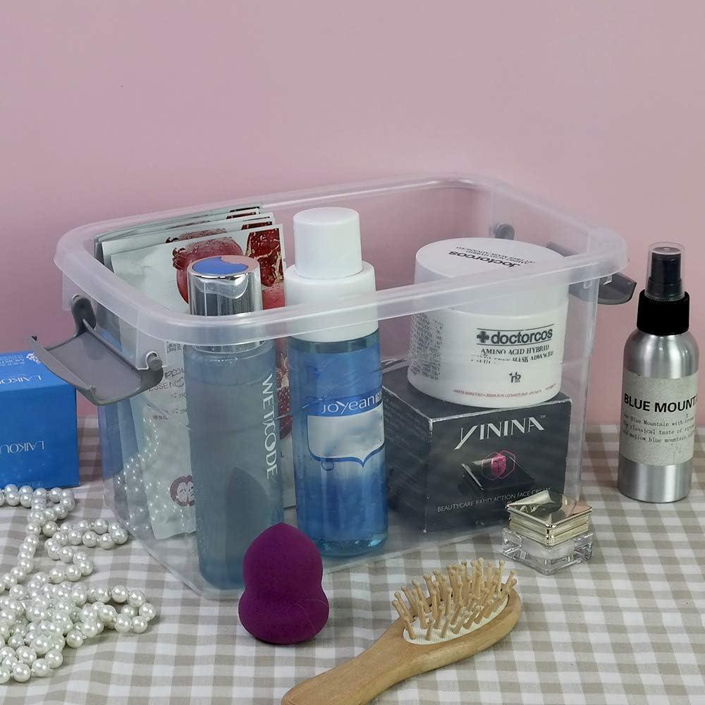 Paquete de 6 cajas de almacenamiento Minekkyes 5L gris