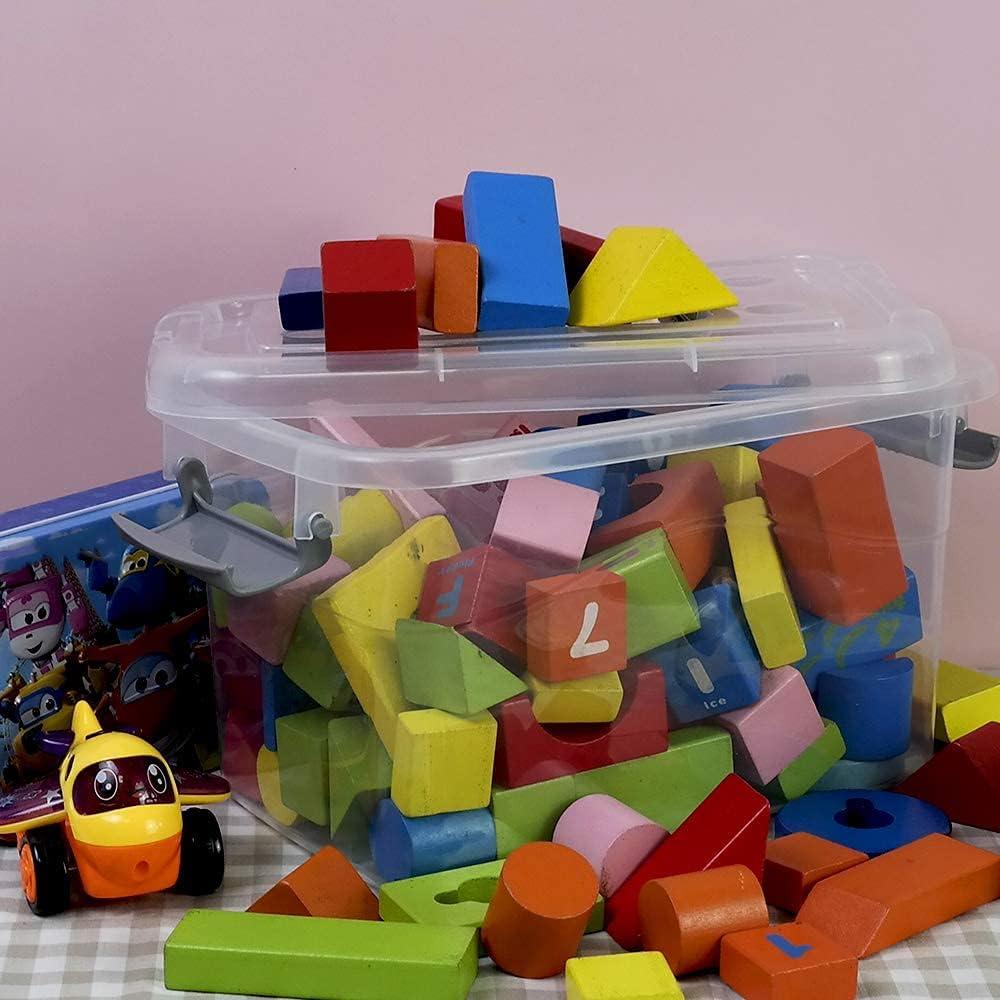 Paquete de 6 cajas de almacenamiento Minekkyes 5L gris