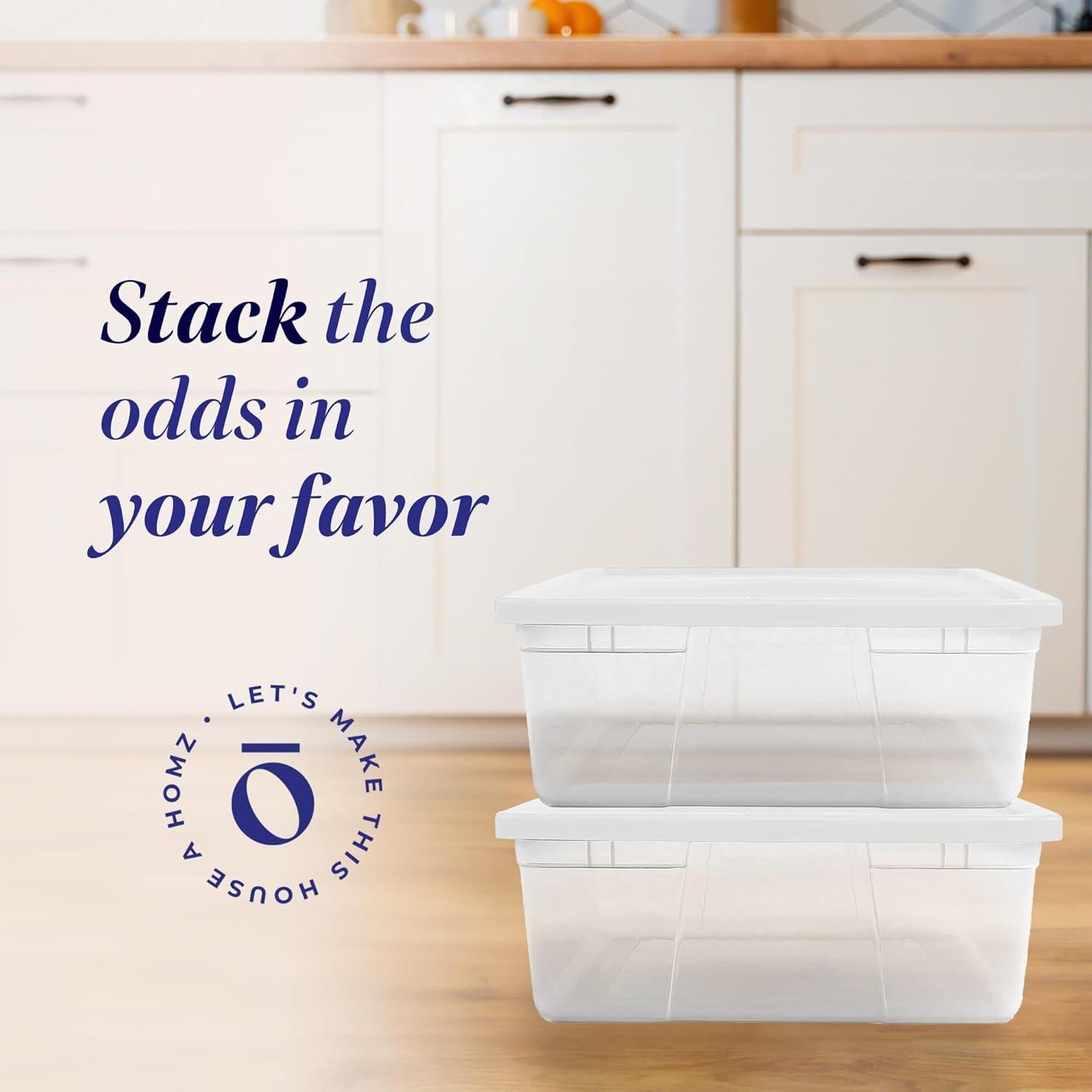 Contenedores de Almacenamiento HOMZ 28QT 2 Paquete Transparentes