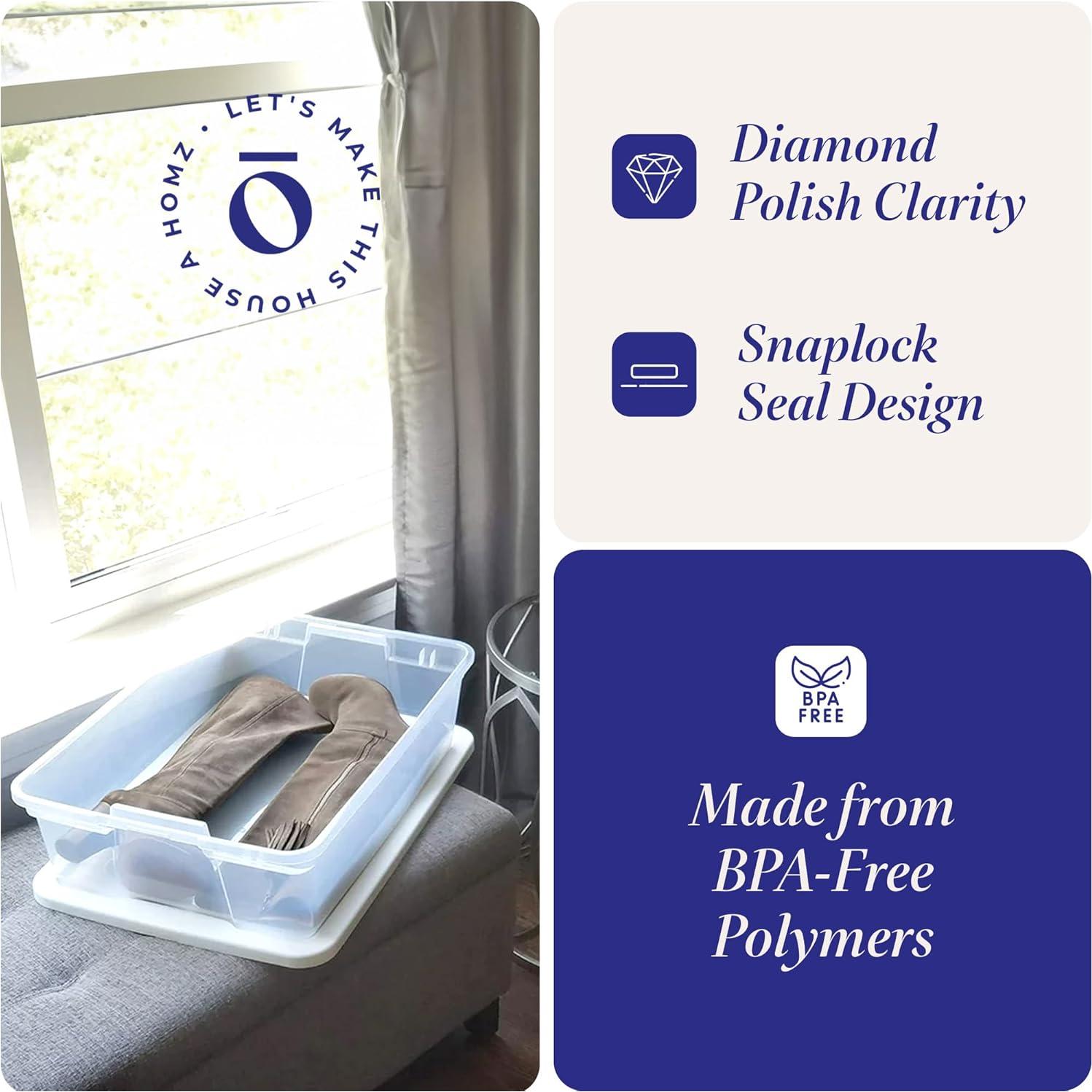 Contenedores de Almacenamiento HOMZ 28QT 2 Paquete Transparentes