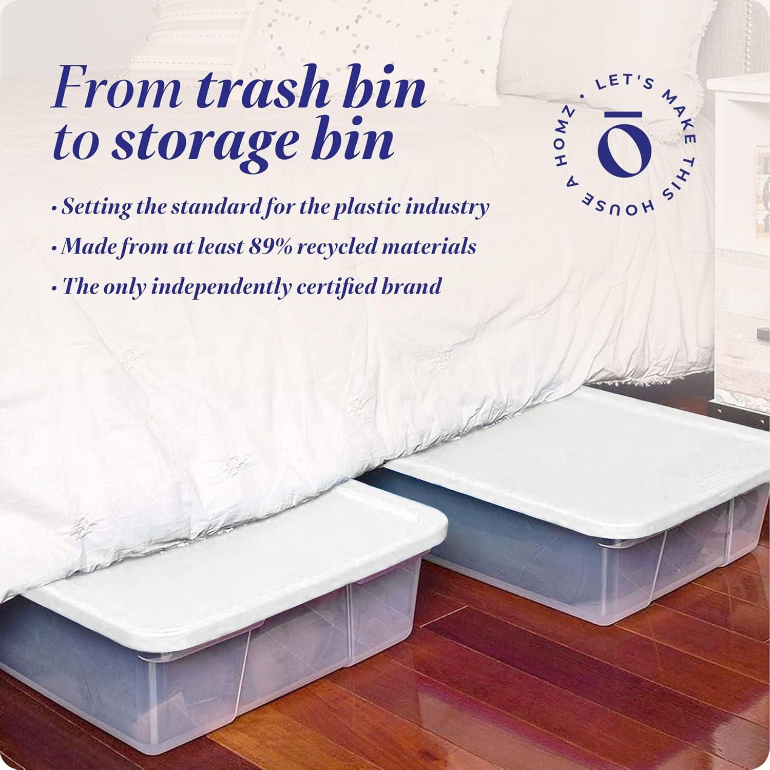 Contenedores de Almacenamiento HOMZ 28QT 2 Paquete Transparentes