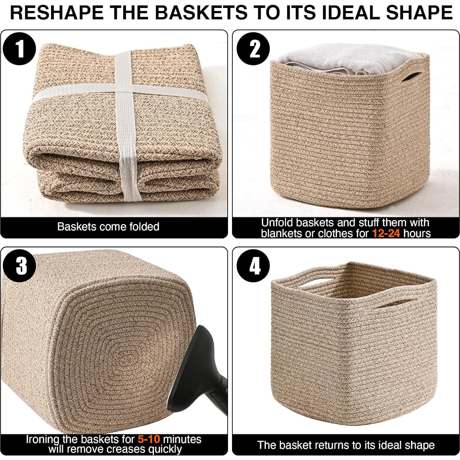 Cajas de Almacenamiento Cubo ICERZCZ 27,94 cm Marrón (3 Pzas)