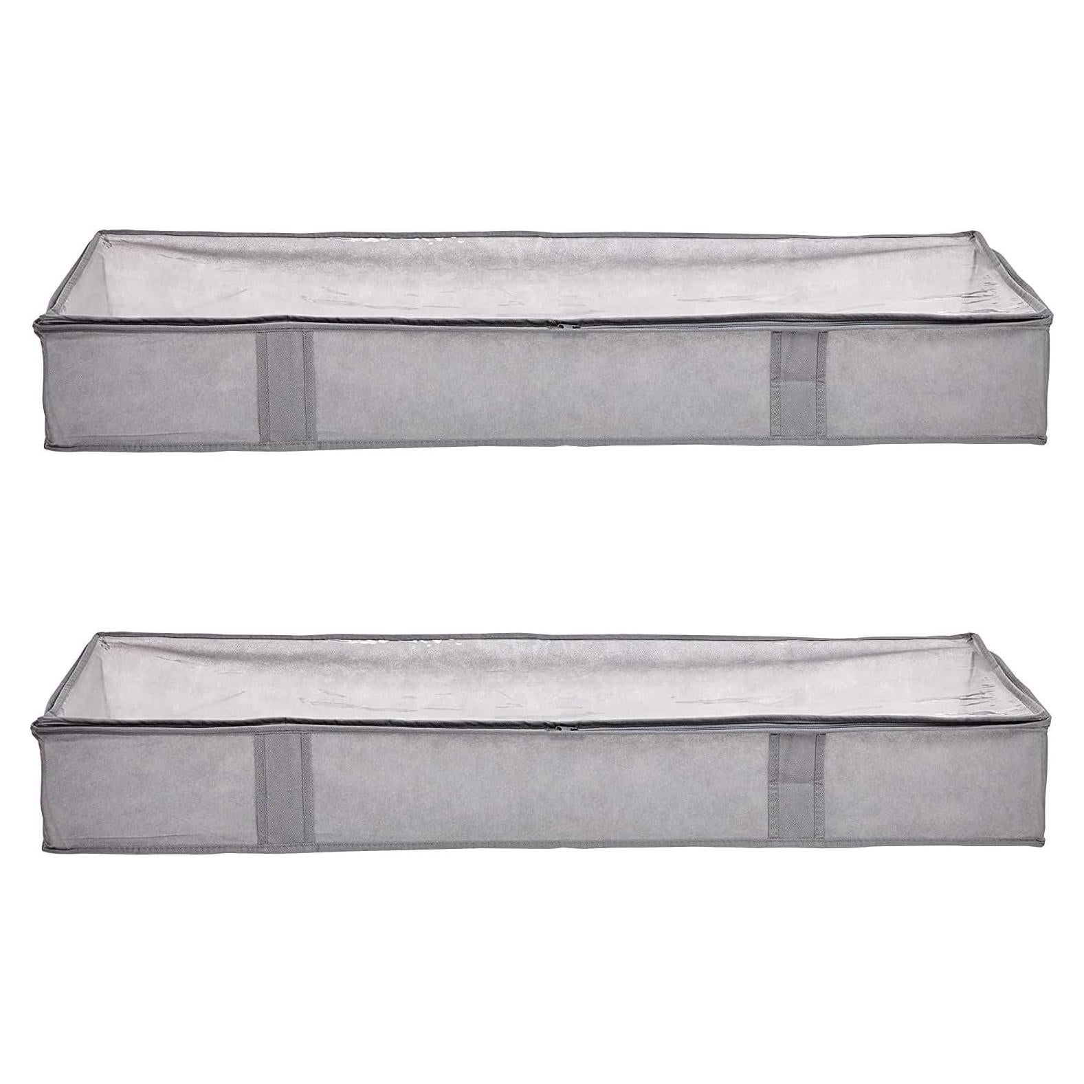 Contenedores de Almacenamiento Amazon Basics 2 Piezas 45x106x15 Gris