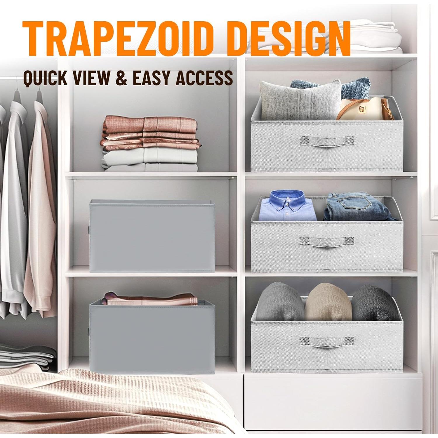 Cestas Organizadoras Criusia 4 Pack Grandes Gris 40x25x20 cm