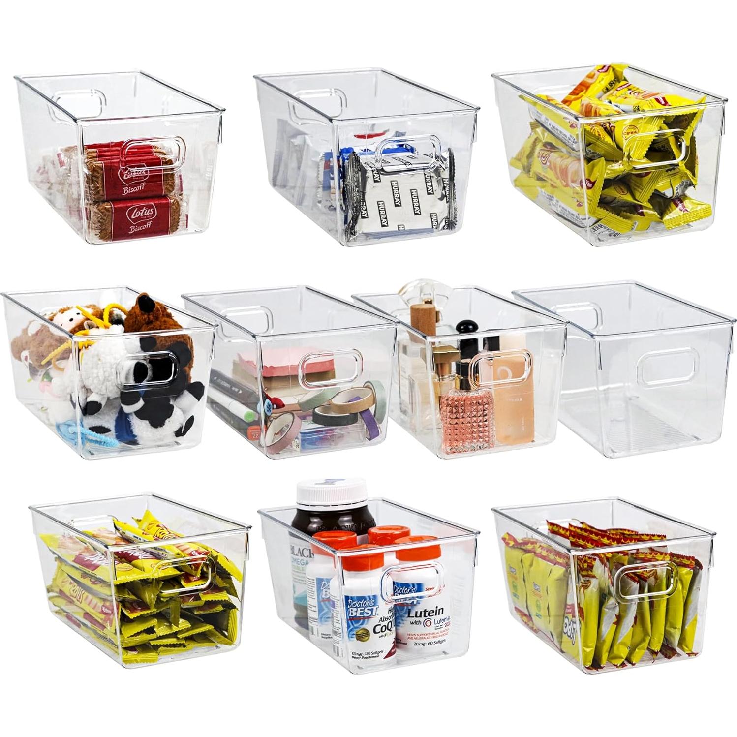 Paquete de 10 Contenedores Transparentes ZEXALOR 23.8x13x10 cm