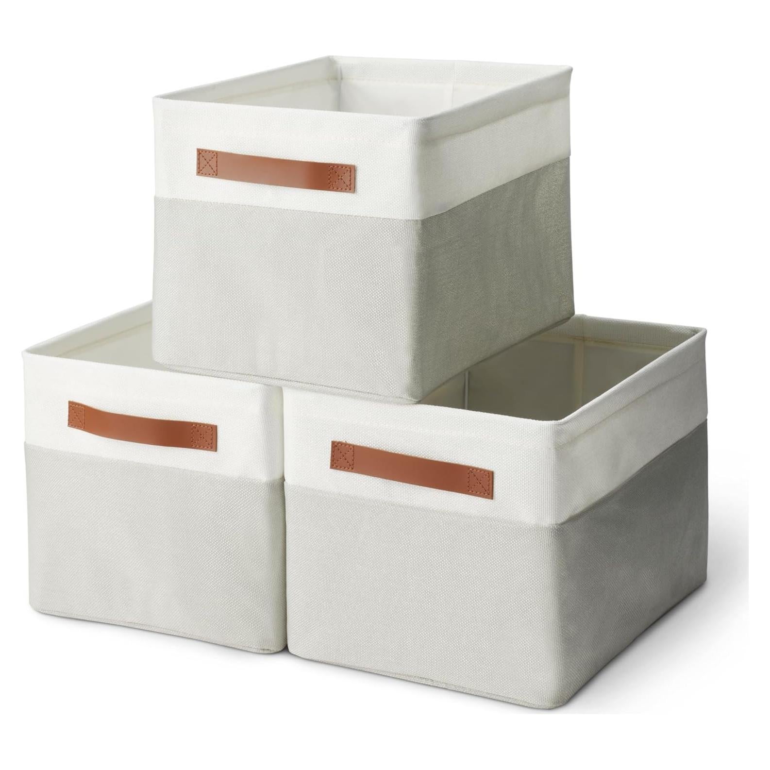 Cajas de Almacenamiento Plegables Amazon Basics Lino 3 Pzas