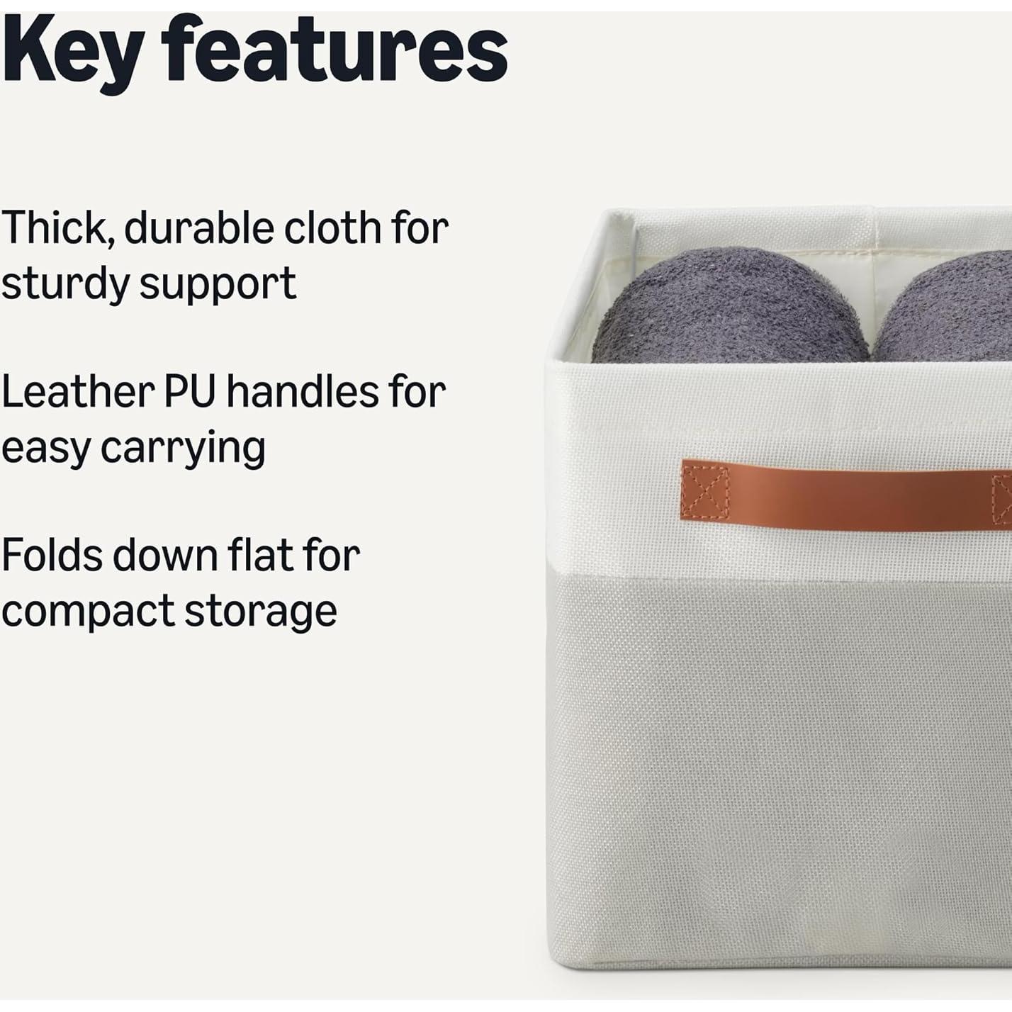 Cajas de Almacenamiento Plegables Amazon Basics Lino 3 Pzas